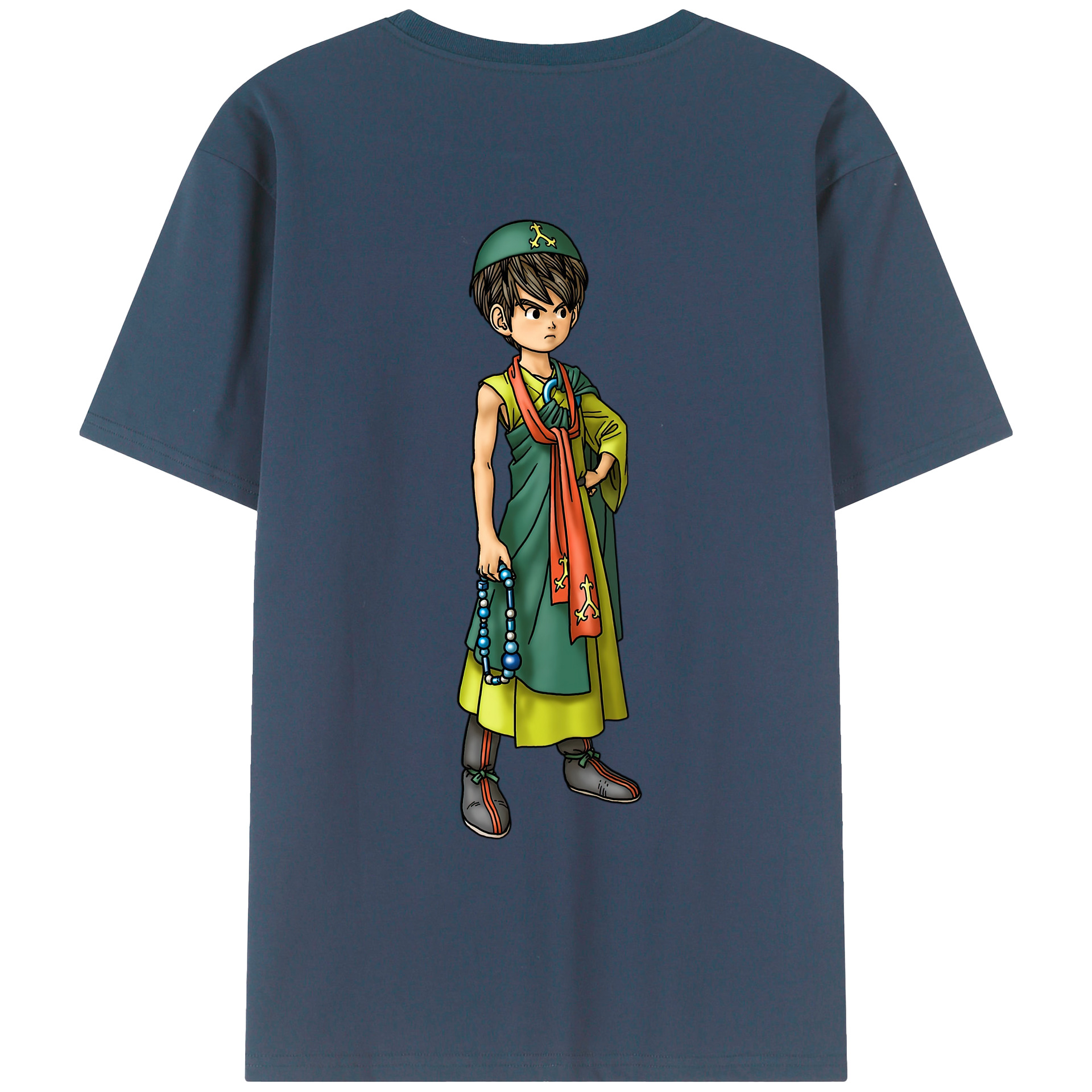 （画像用） ドラゴンクエスト Doragon Kuesuto Dragon Quest 綿100％ メンズ半袖Tシャツ（バックプリント） 通気性
