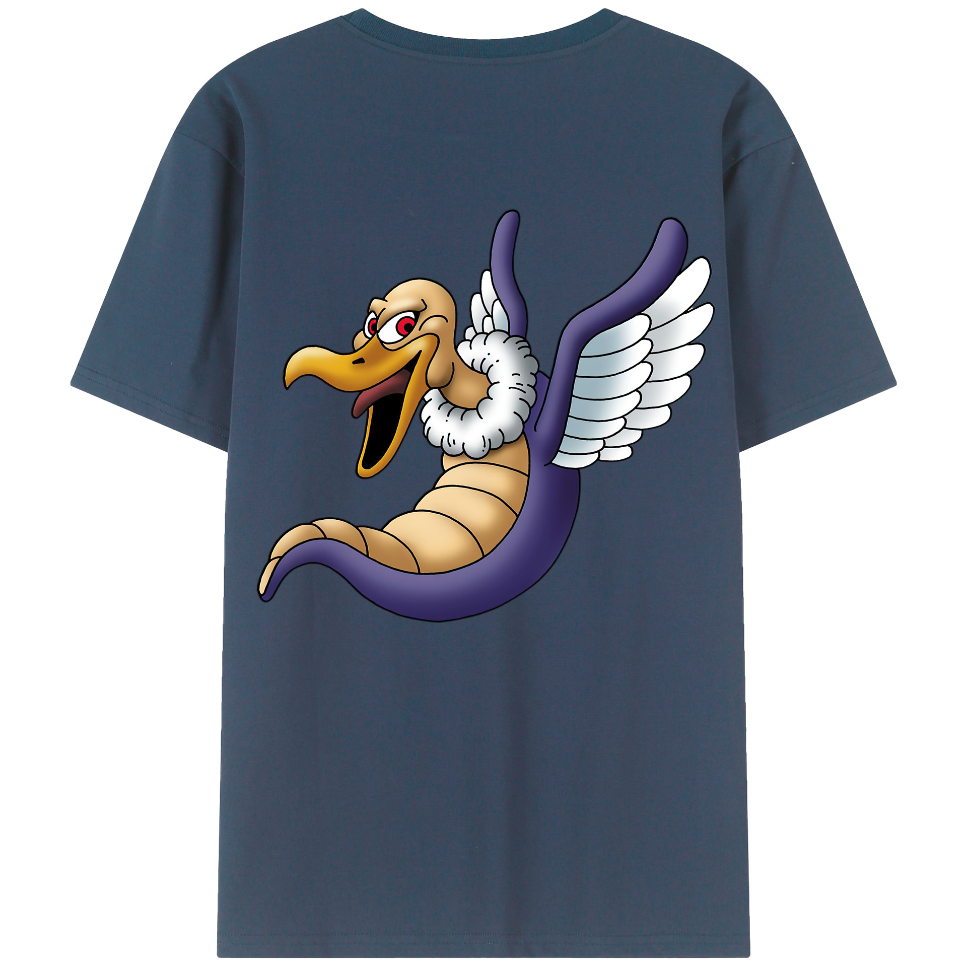 （画像用） ドラゴンクエスト Doragon Kuesuto Dragon Quest 綿100％ メンズ半袖Tシャツ（バックプリント） 通気性