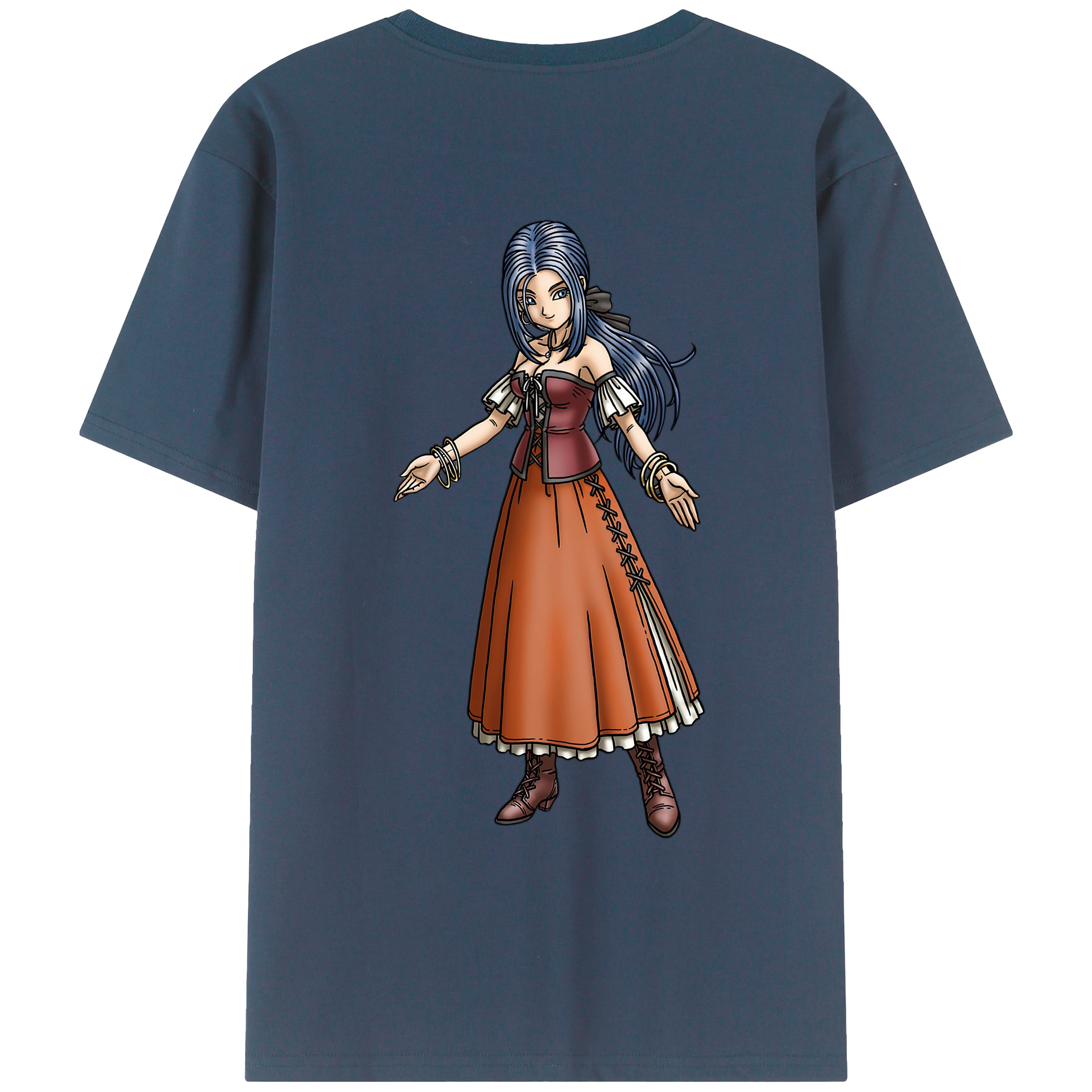 （画像用） ドラゴンクエスト Doragon Kuesuto Dragon Quest 綿100％ メンズ半袖Tシャツ（バックプリント） 通気性