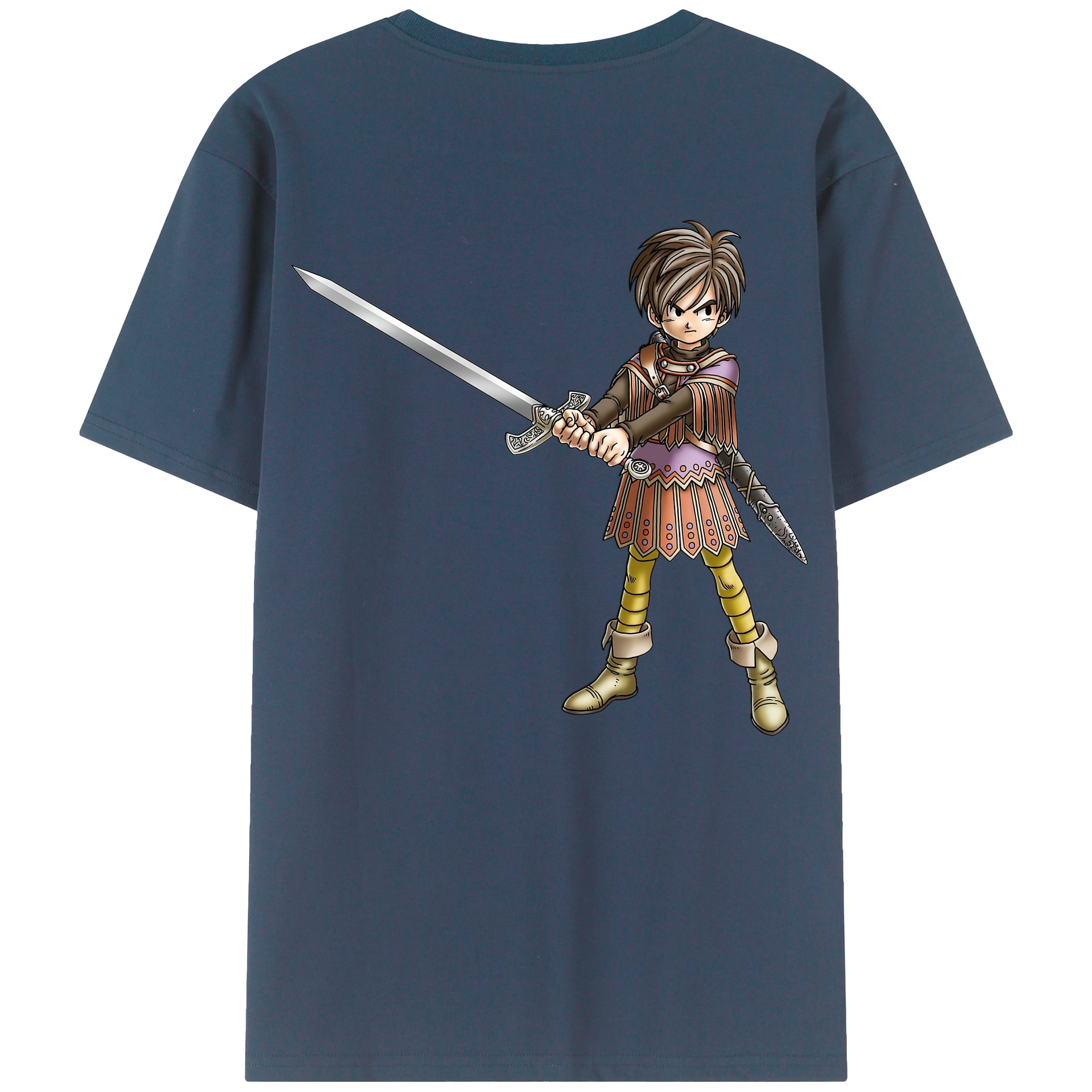 （画像用） ドラゴンクエスト Doragon Kuesuto Dragon Quest 綿100％ メンズ半袖Tシャツ（バックプリント） 通気性