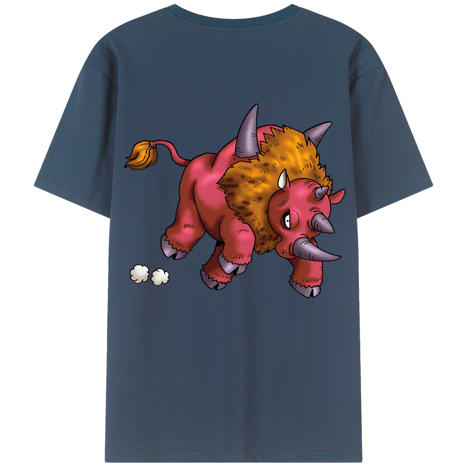 （画像用） ドラゴンクエスト Doragon Kuesuto Dragon Quest 綿100％ メンズ半袖Tシャツ（バックプリント） 通気性