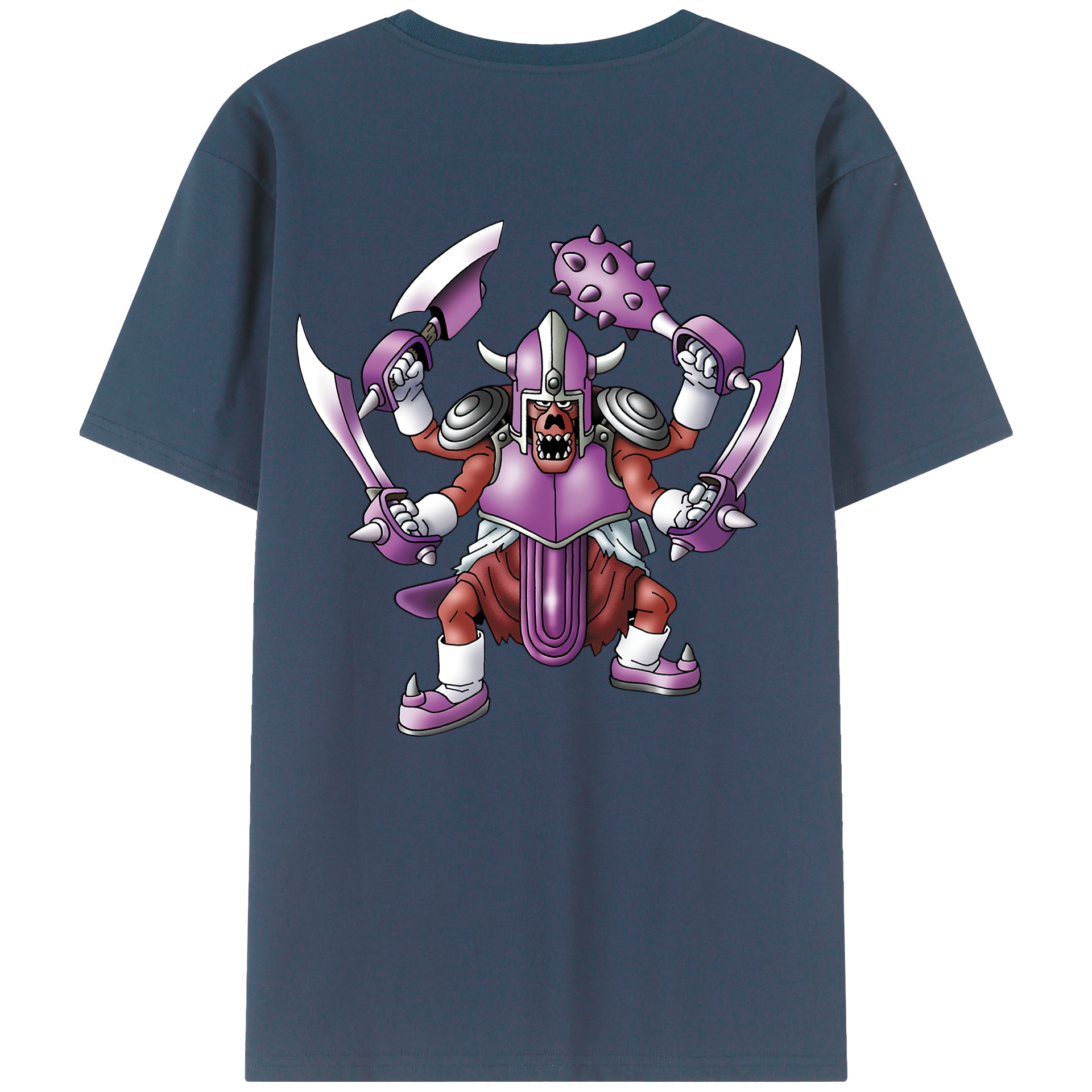 （画像用） ドラゴンクエスト Doragon Kuesuto Dragon Quest 綿100％ メンズ半袖Tシャツ（バックプリント） 通気性