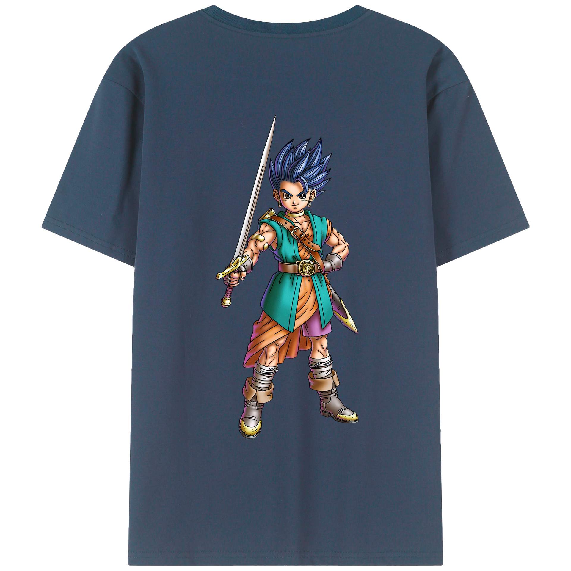 （画像用） ドラゴンクエスト Doragon Kuesuto Dragon Quest 綿100％ メンズ半袖Tシャツ（バックプリント） 通気性
