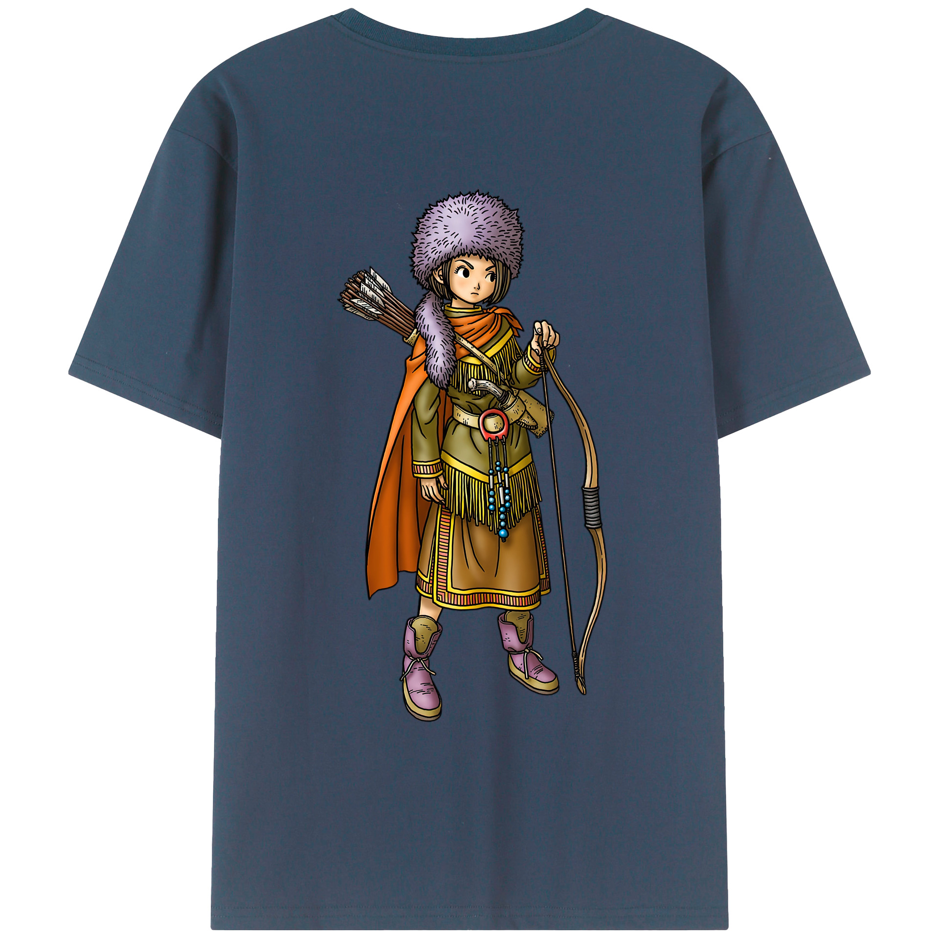 （画像用） ドラゴンクエスト Doragon Kuesuto Dragon Quest 綿100％ メンズ半袖Tシャツ（バックプリント） 通気性