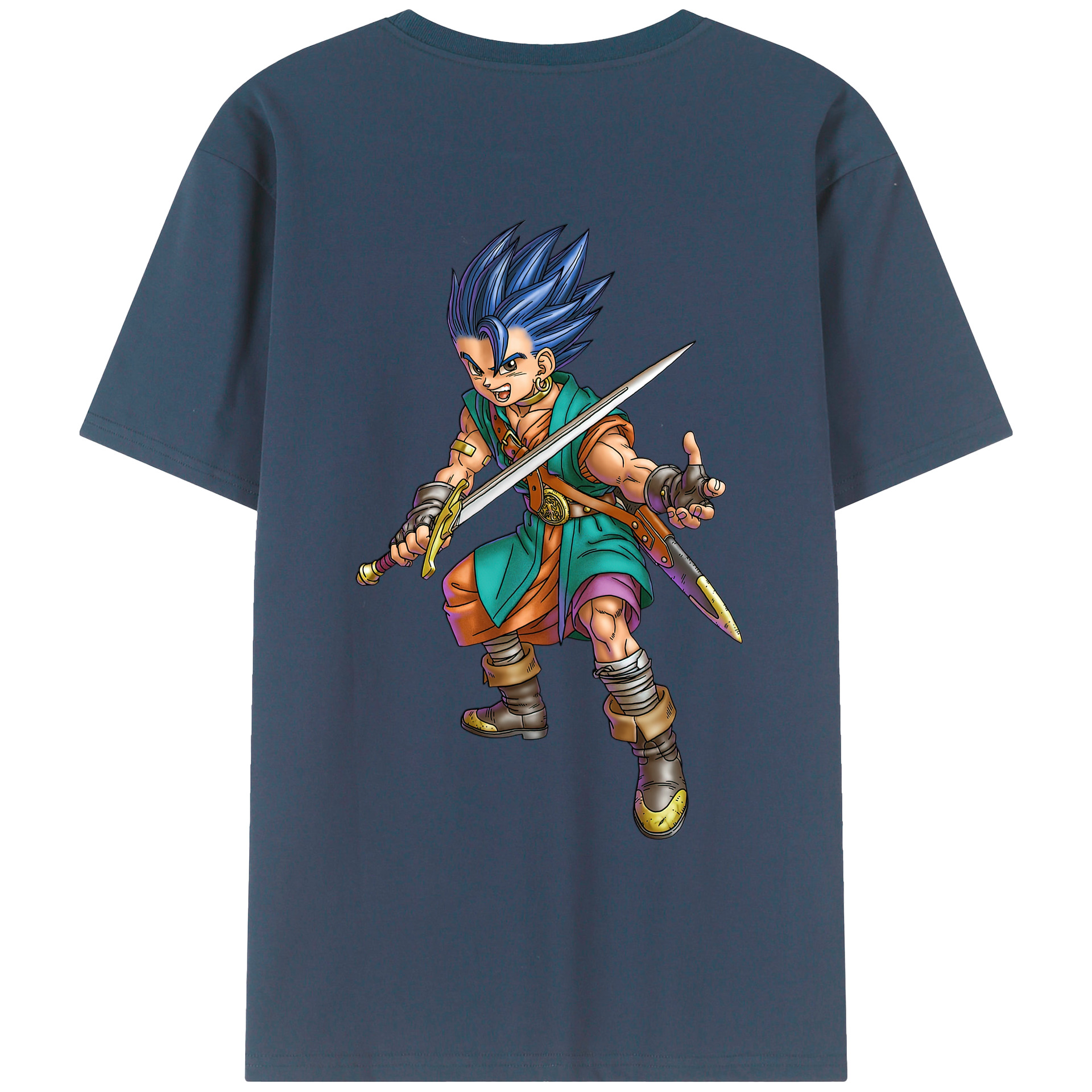（画像用） ドラゴンクエスト Doragon Kuesuto Dragon Quest 綿100％ メンズ半袖Tシャツ（バックプリント） 通気性
