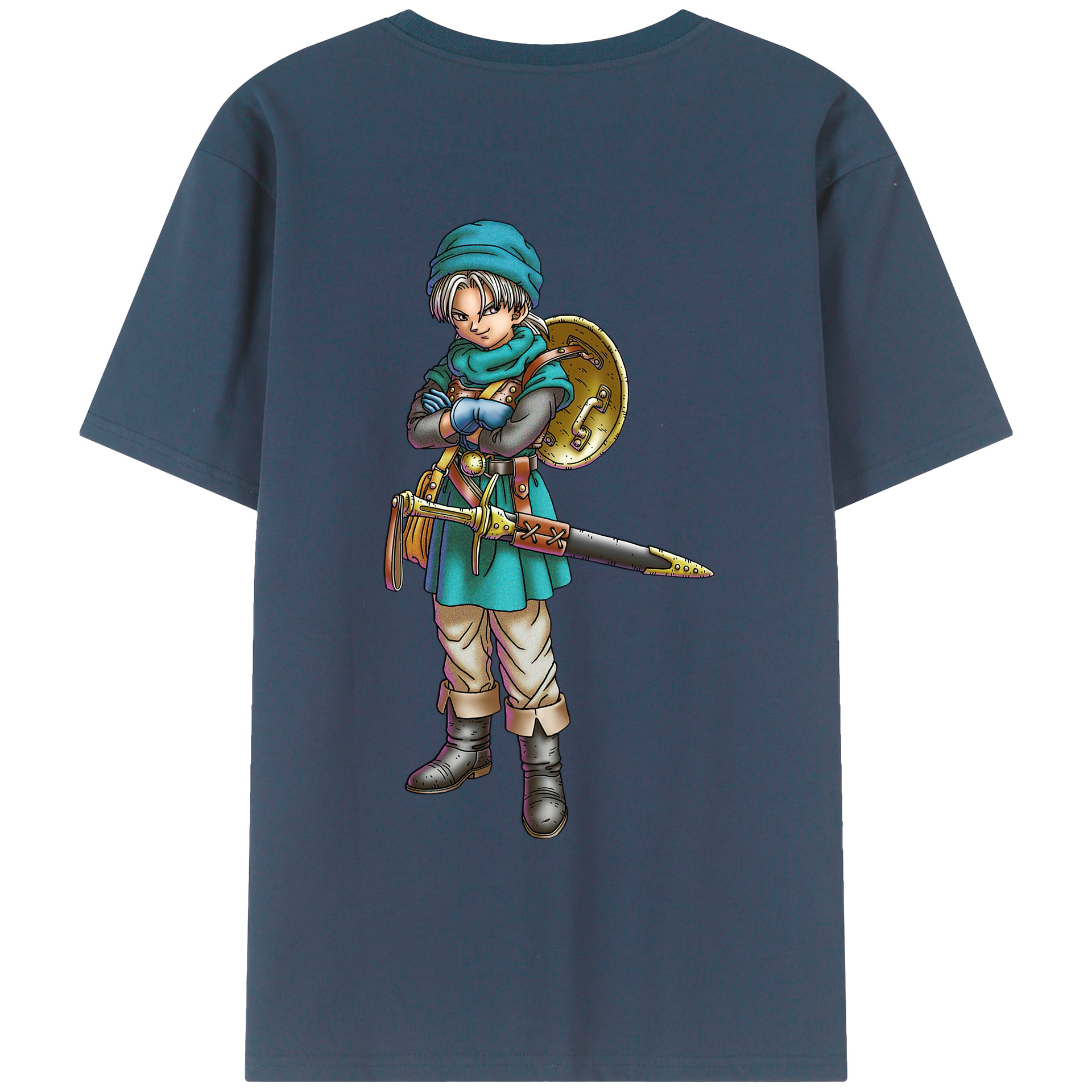 （画像用） ドラゴンクエスト Doragon Kuesuto Dragon Quest 綿100％ メンズ半袖Tシャツ（バックプリント） 通気性