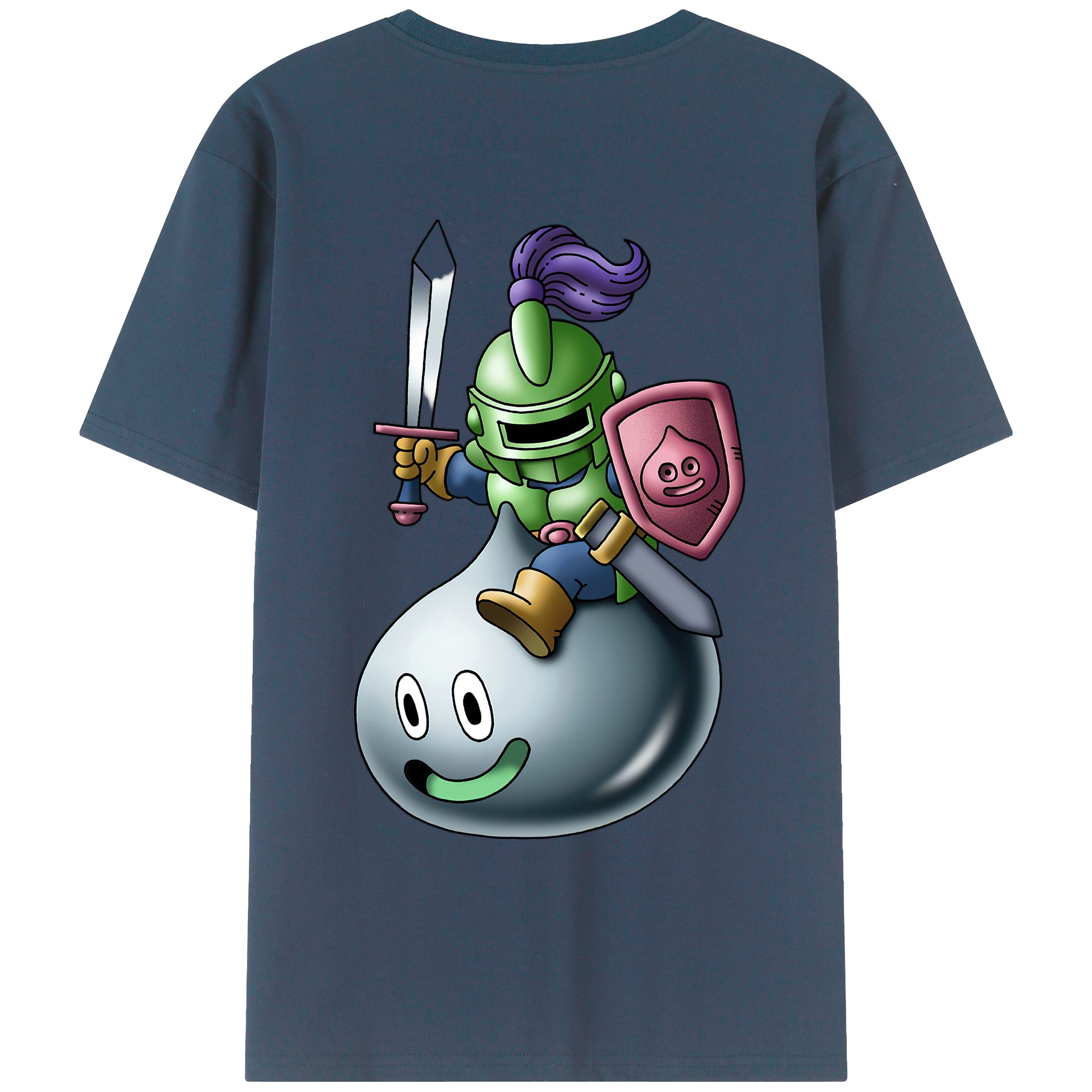 （画像用） ドラゴンクエスト Doragon Kuesuto Dragon Quest 綿100％ メンズ半袖Tシャツ（バックプリント） 通気性