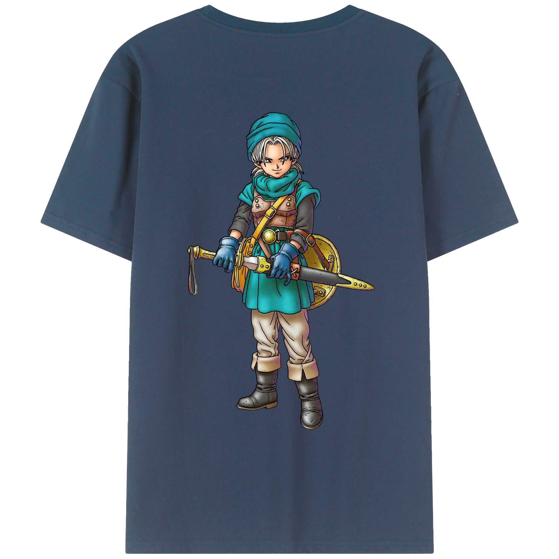 （画像用） ドラゴンクエスト Doragon Kuesuto Dragon Quest 綿100％ メンズ半袖Tシャツ（バックプリント） 通気性