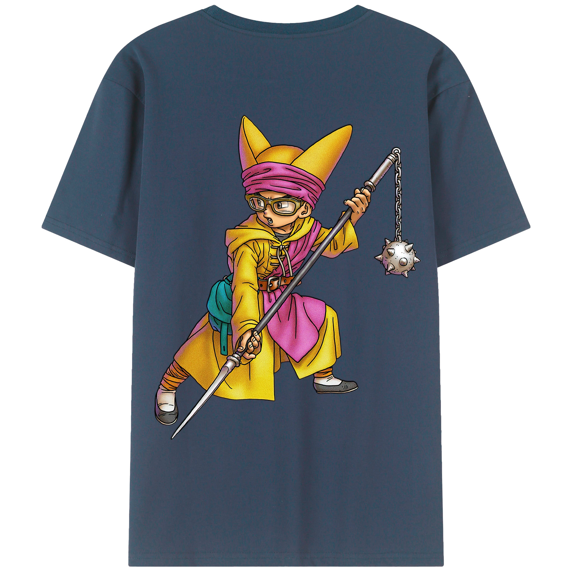 （画像用） ドラゴンクエスト Doragon Kuesuto Dragon Quest 綿100％ メンズ半袖Tシャツ（バックプリント） 通気性