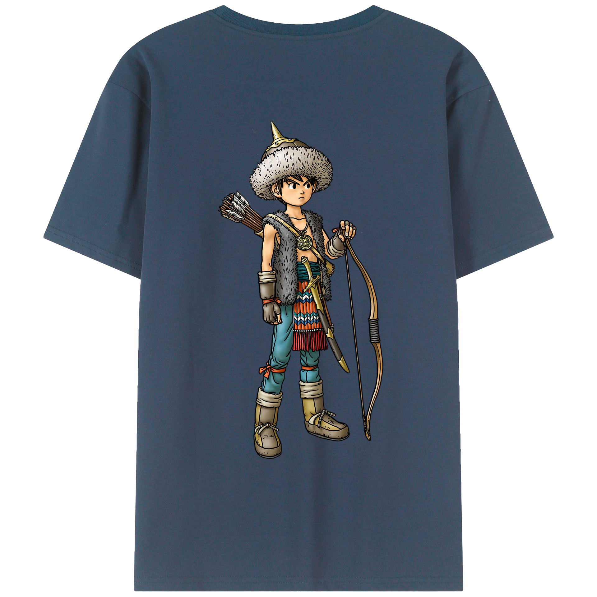 （画像用） ドラゴンクエスト Doragon Kuesuto Dragon Quest 綿100％ メンズ半袖Tシャツ（バックプリント） 通気性