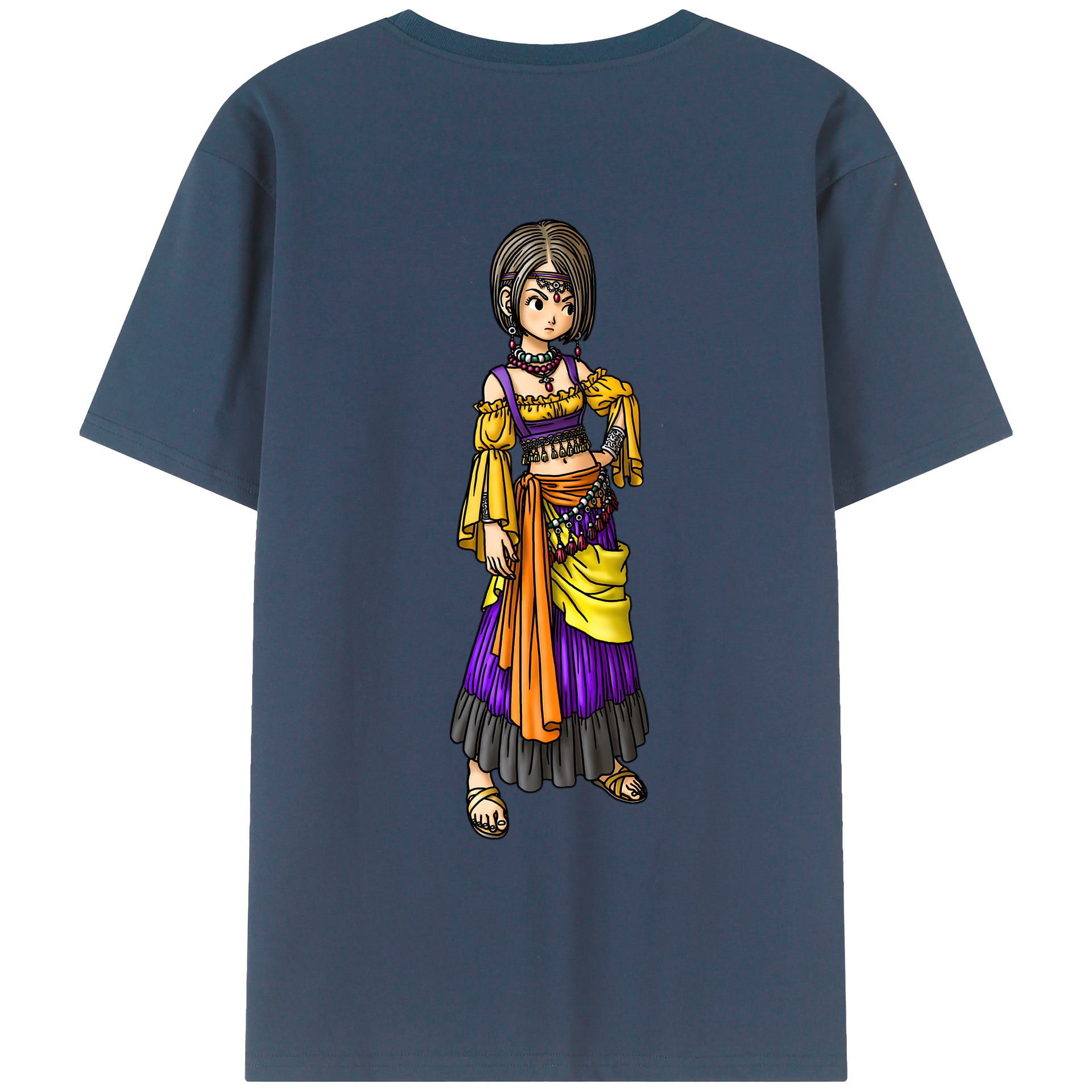 （画像用） ドラゴンクエスト Doragon Kuesuto Dragon Quest 綿100％ メンズ半袖Tシャツ（バックプリント） 通気性