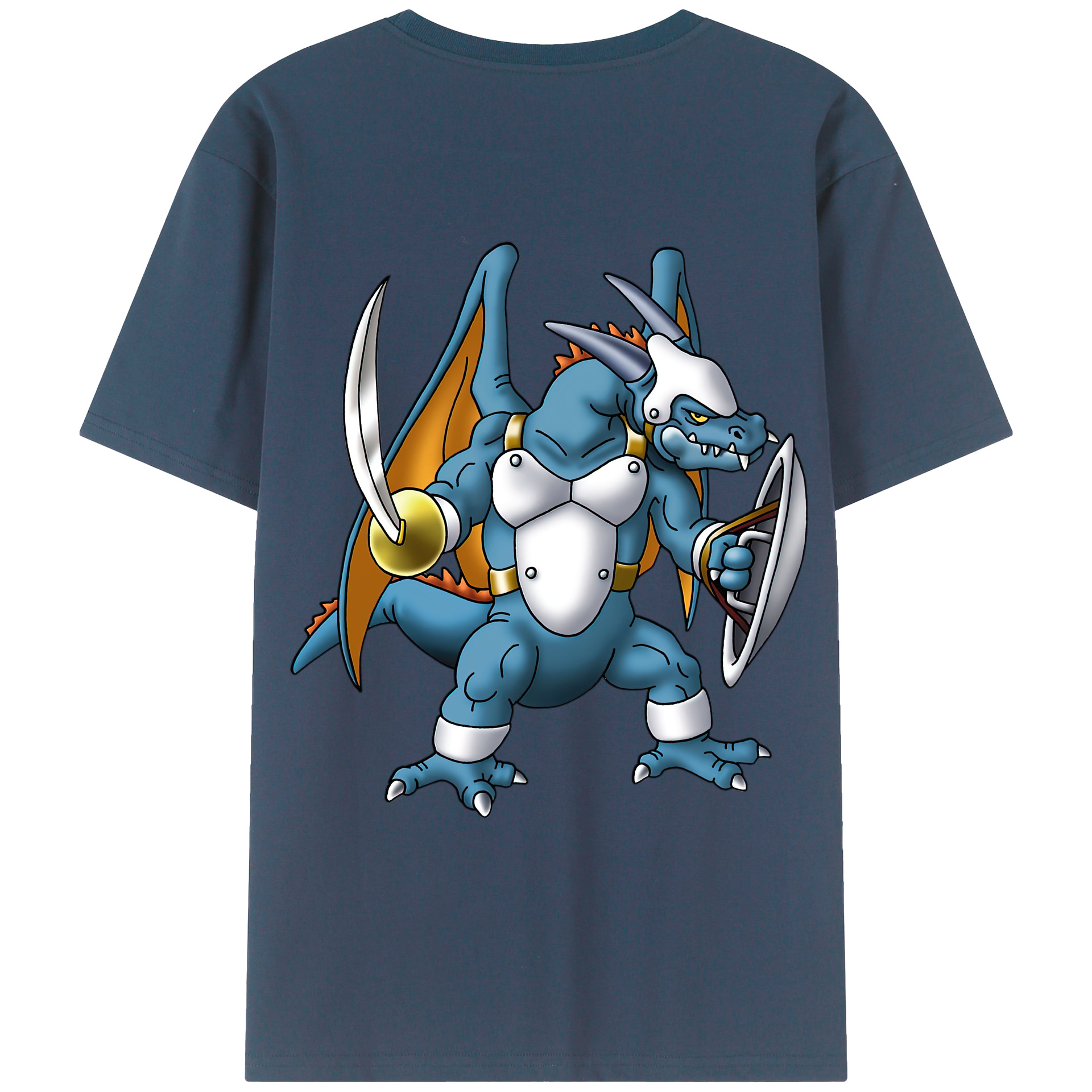 （画像用） ドラゴンクエスト Doragon Kuesuto Dragon Quest 綿100％ メンズ半袖Tシャツ（バックプリント） 通気性