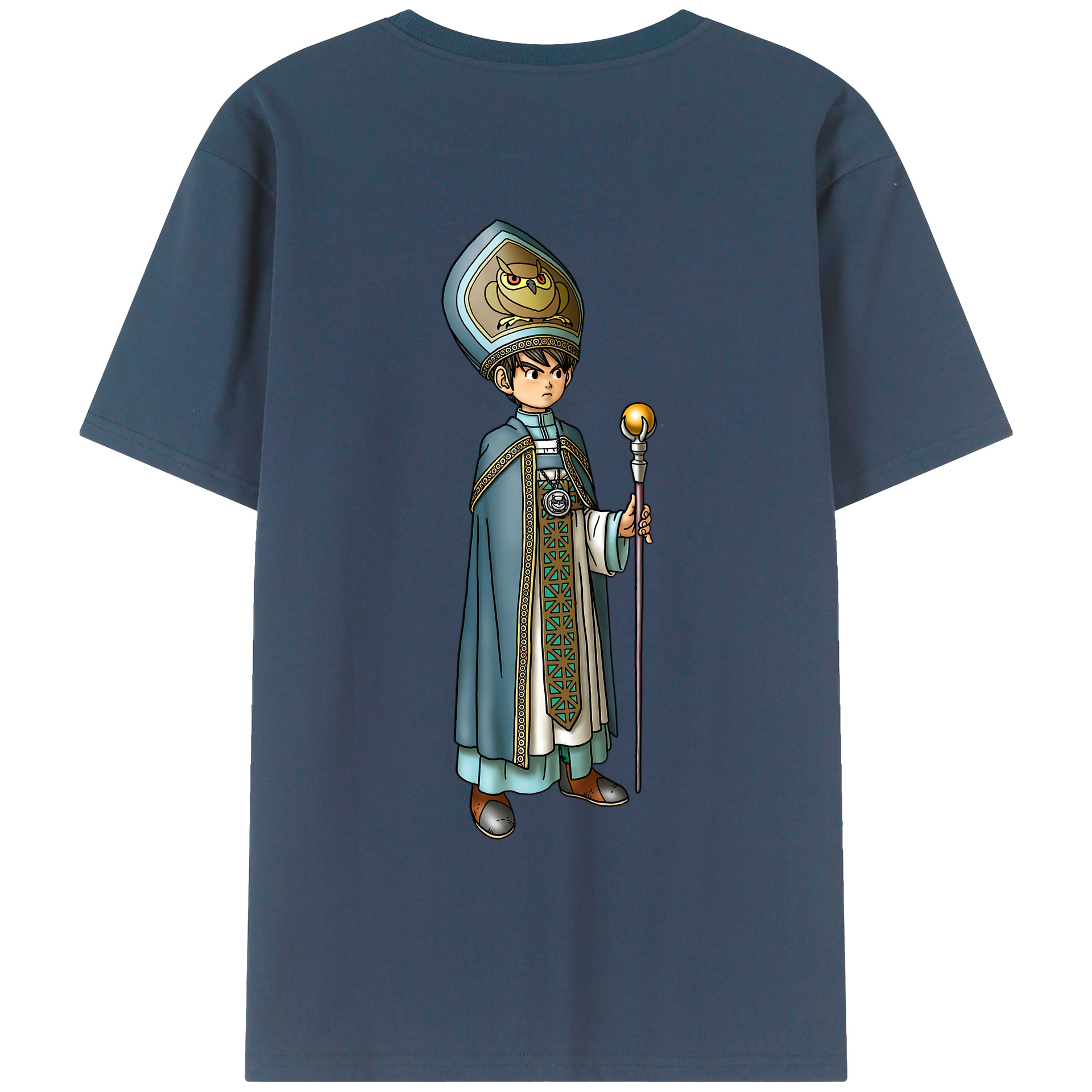 （画像用） ドラゴンクエスト Doragon Kuesuto Dragon Quest 綿100％ メンズ半袖Tシャツ（バックプリント） 通気性