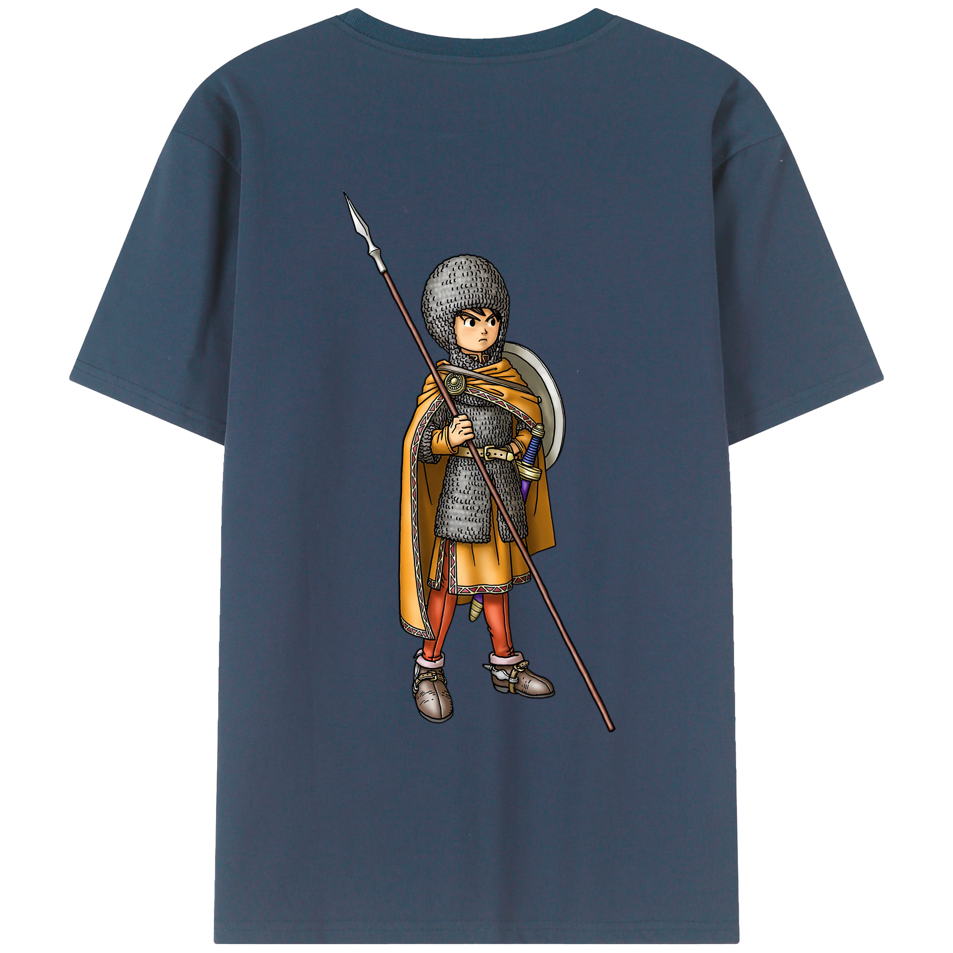 （画像用） ドラゴンクエスト Doragon Kuesuto Dragon Quest 綿100％ メンズ半袖Tシャツ（バックプリント） 通気性