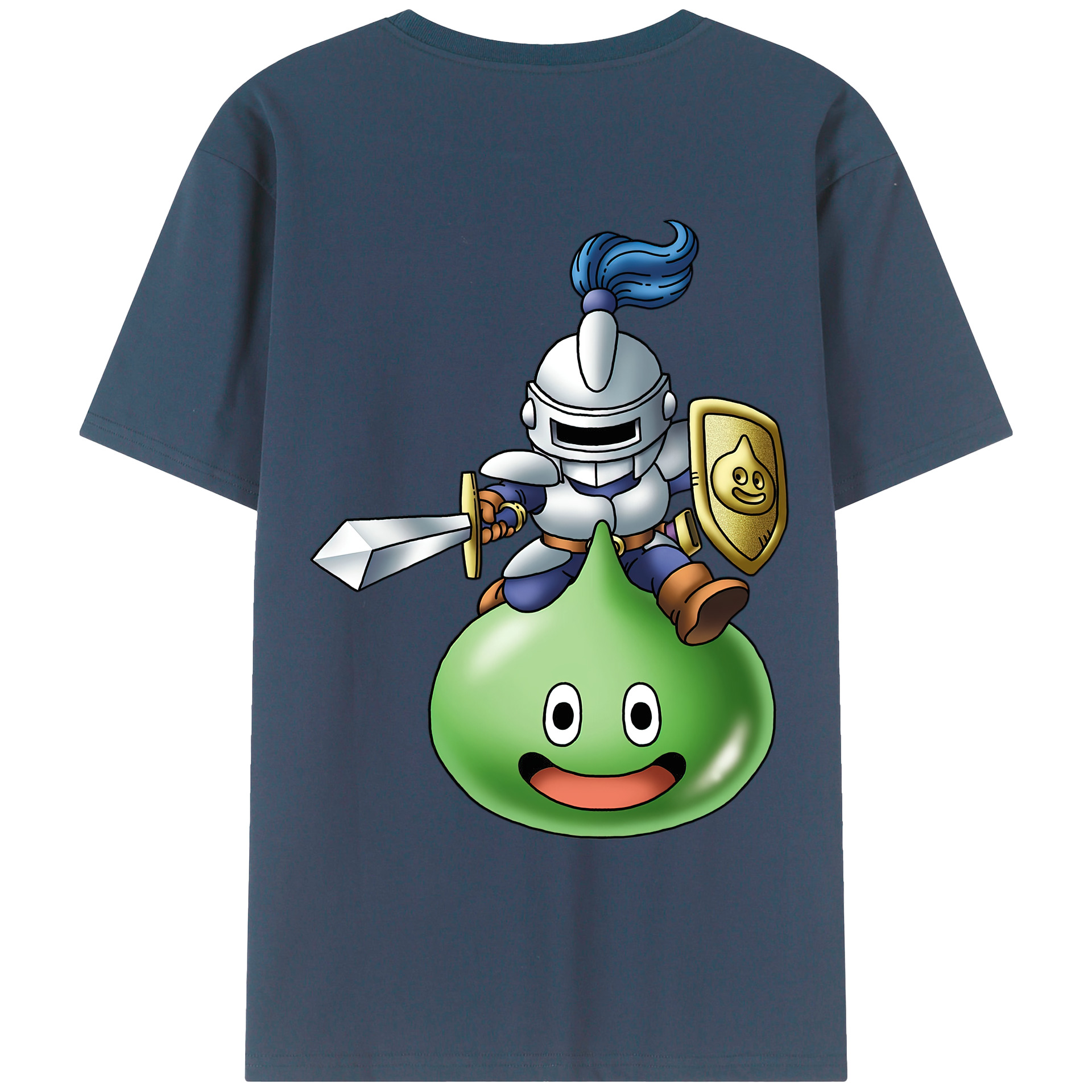 （画像用） ドラゴンクエスト Doragon Kuesuto Dragon Quest 綿100％ メンズ半袖Tシャツ（バックプリント） 通気性