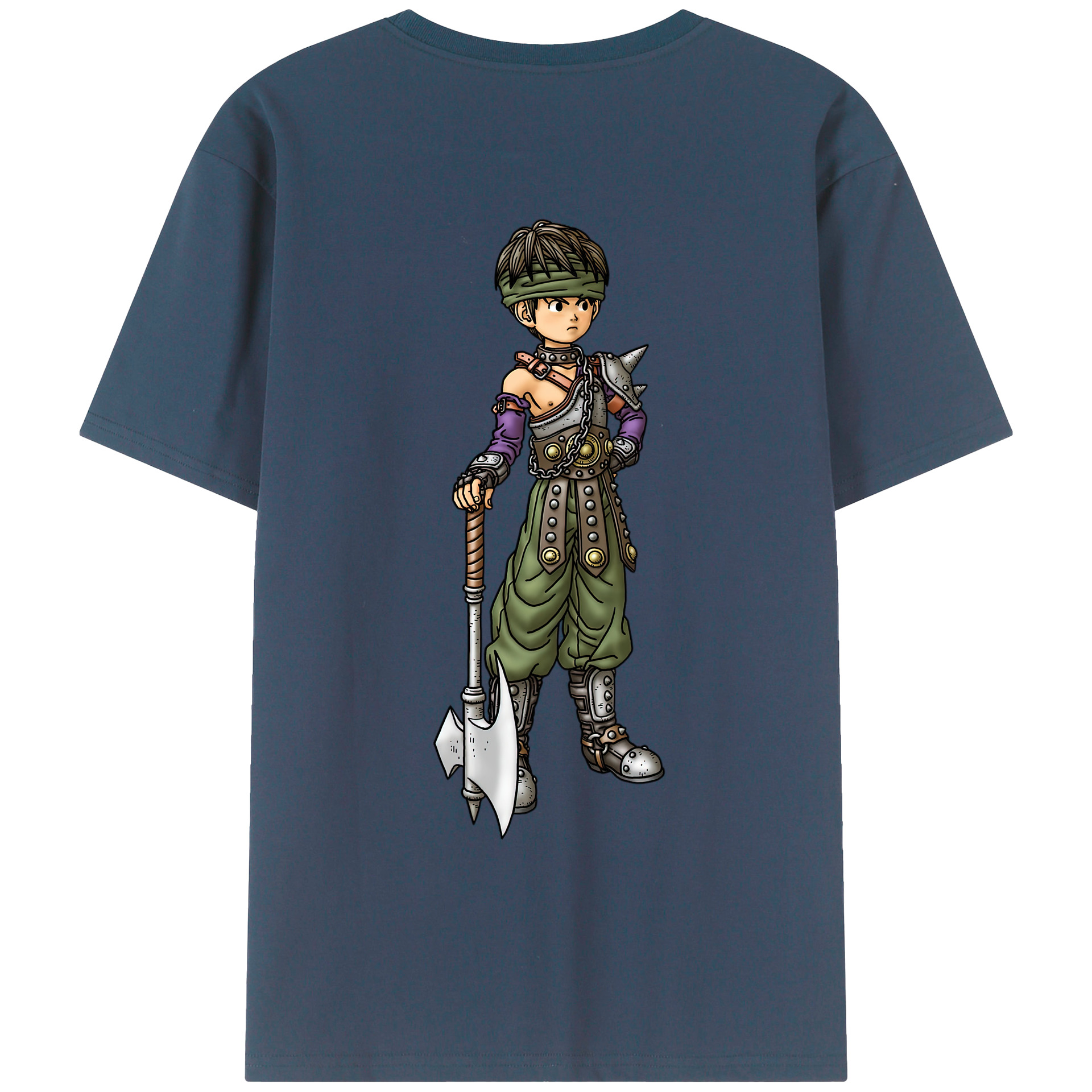 （画像用） ドラゴンクエスト Doragon Kuesuto Dragon Quest 綿100％ メンズ半袖Tシャツ（バックプリント） 通気性