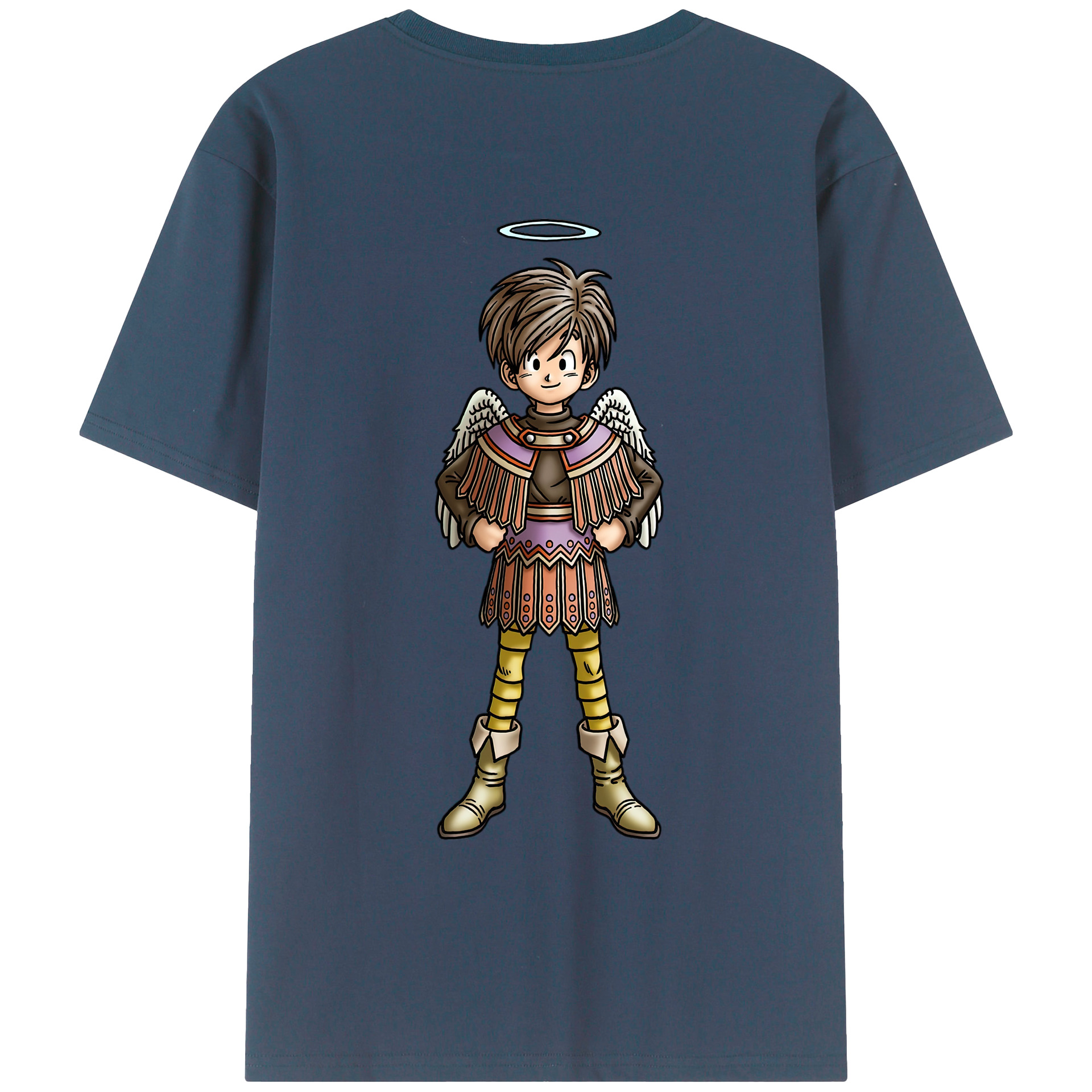 （画像用） ドラゴンクエスト Doragon Kuesuto Dragon Quest 綿100％ メンズ半袖Tシャツ（バックプリント） 通気性