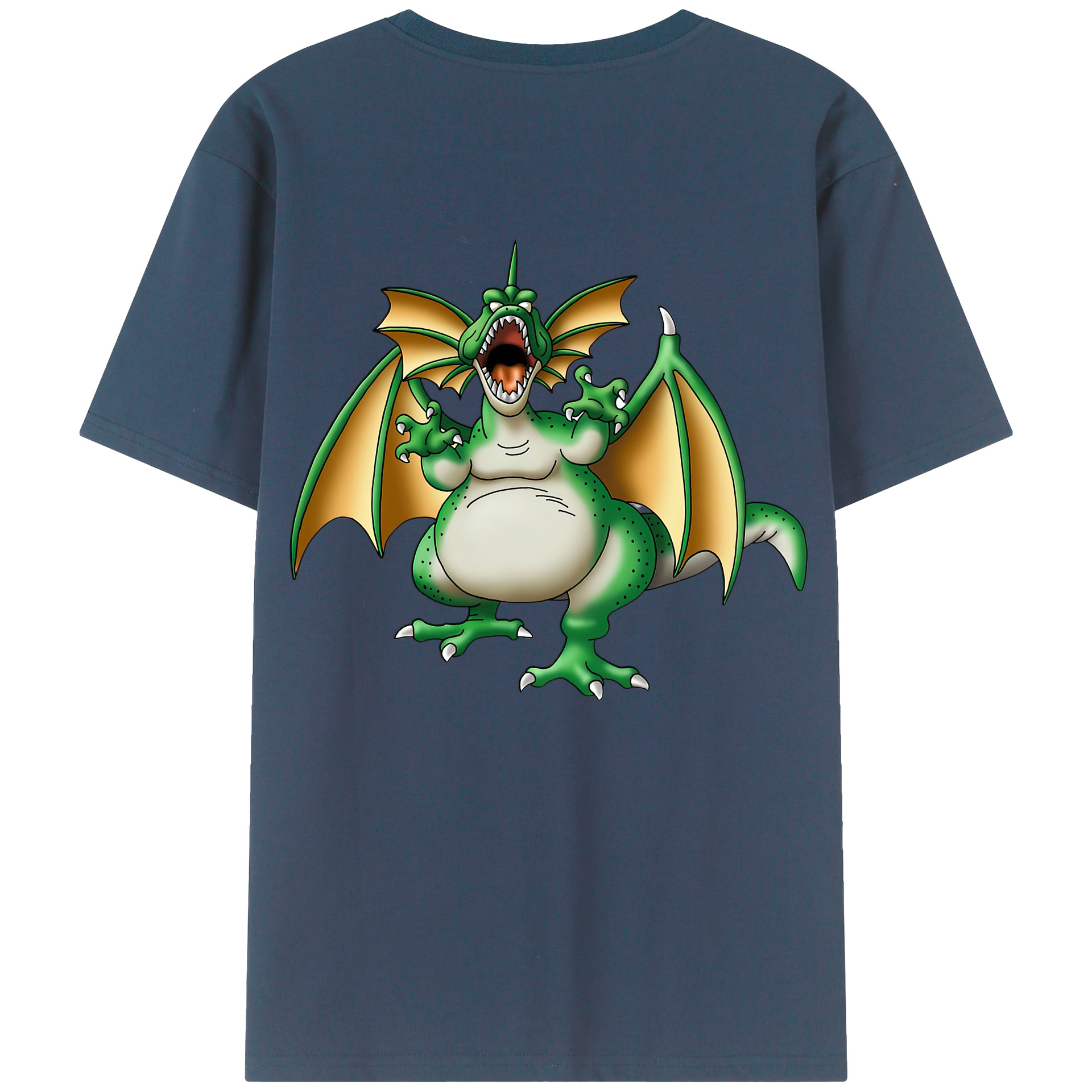 （画像用） ドラゴンクエスト Doragon Kuesuto Dragon Quest 綿100％ メンズ半袖Tシャツ（バックプリント） 通気性