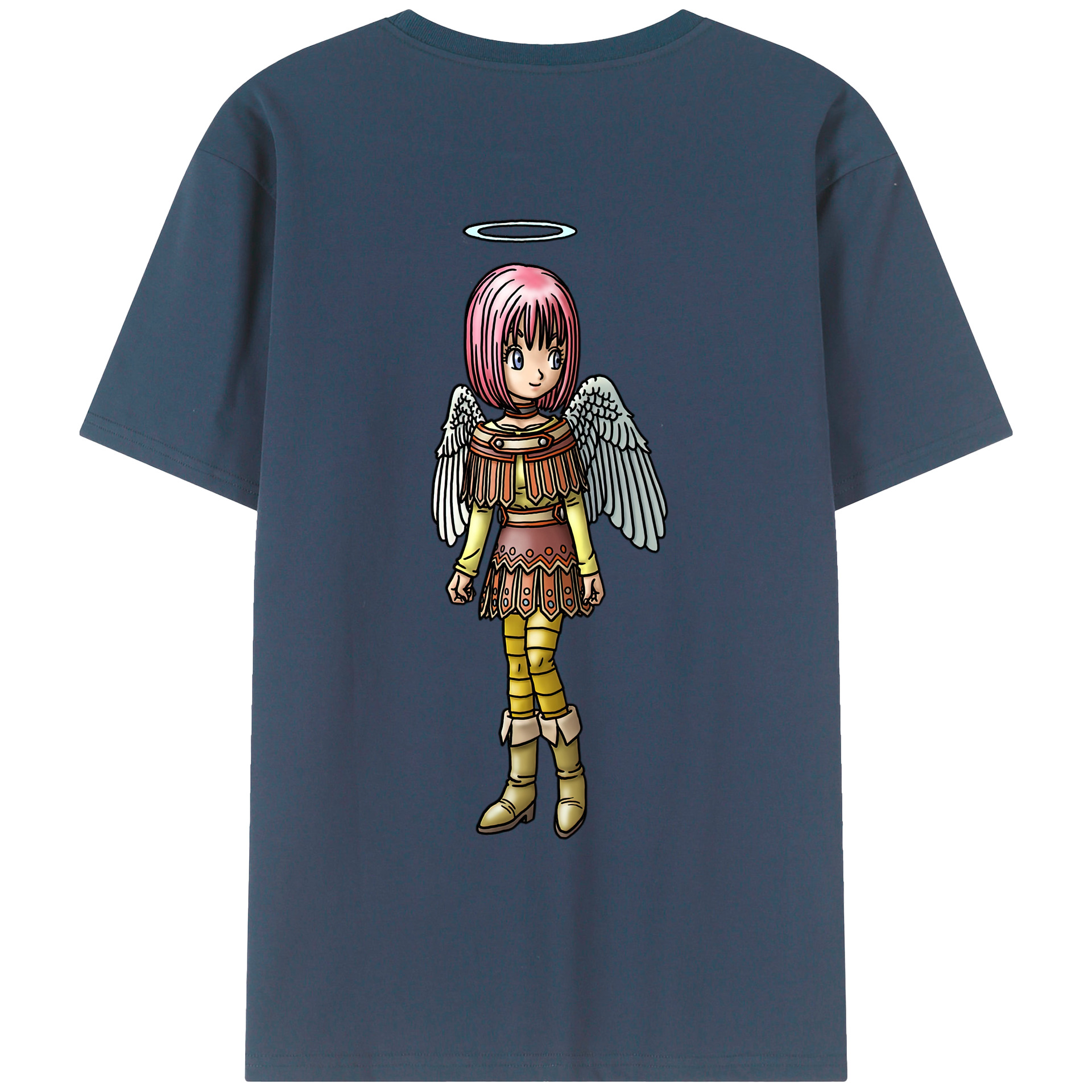（画像用） ドラゴンクエスト Doragon Kuesuto Dragon Quest 綿100％ メンズ半袖Tシャツ（バックプリント） 通気性