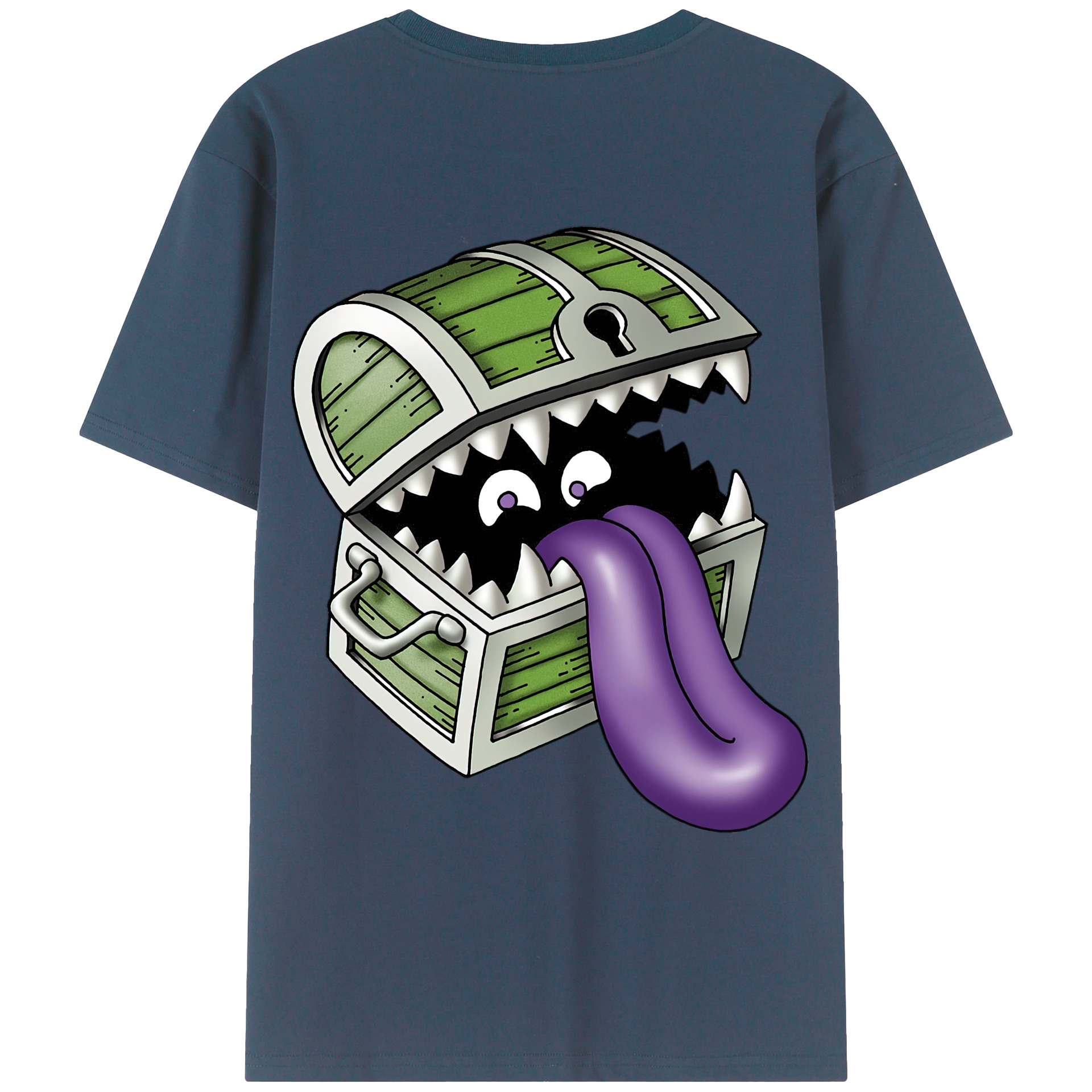 （画像用） ドラゴンクエスト Doragon Kuesuto Dragon Quest 綿100％ メンズ半袖Tシャツ（バックプリント） 通気性