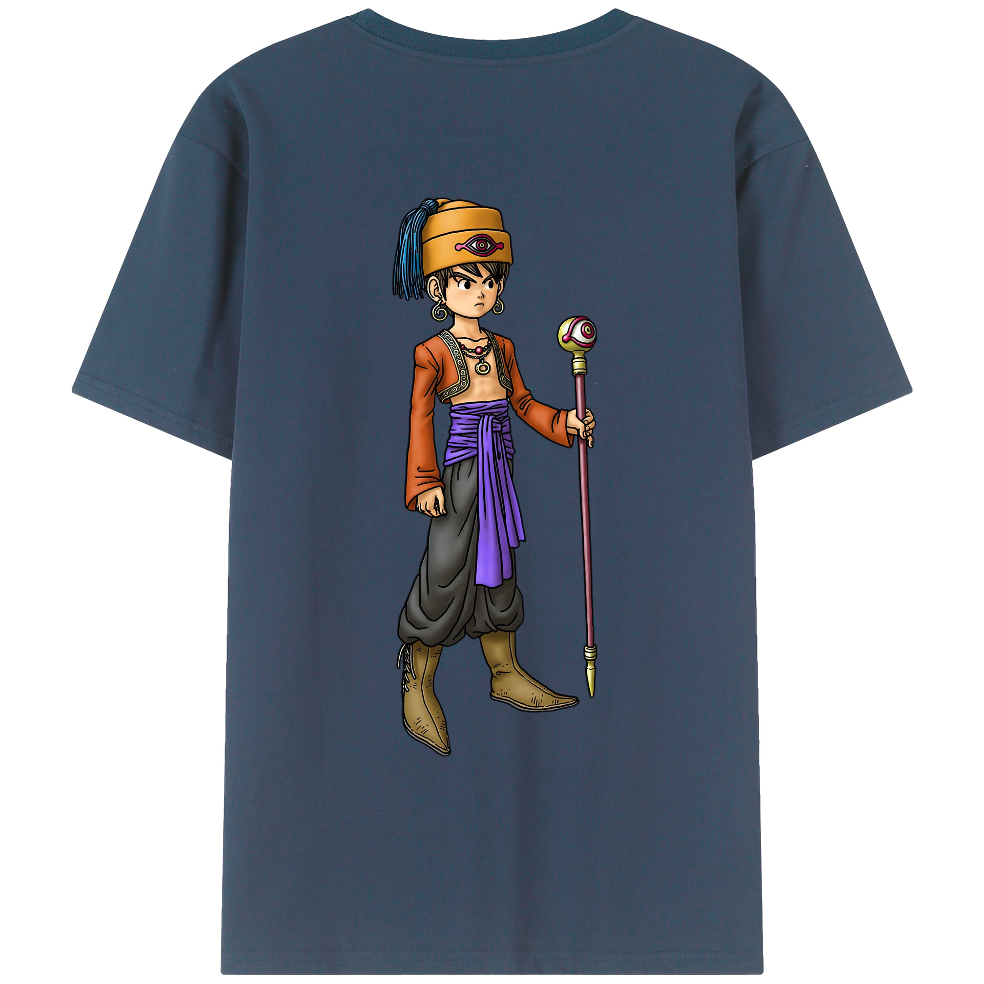 （画像用） ドラゴンクエスト Doragon Kuesuto Dragon Quest 綿100％ メンズ半袖Tシャツ（バックプリント） 通気性