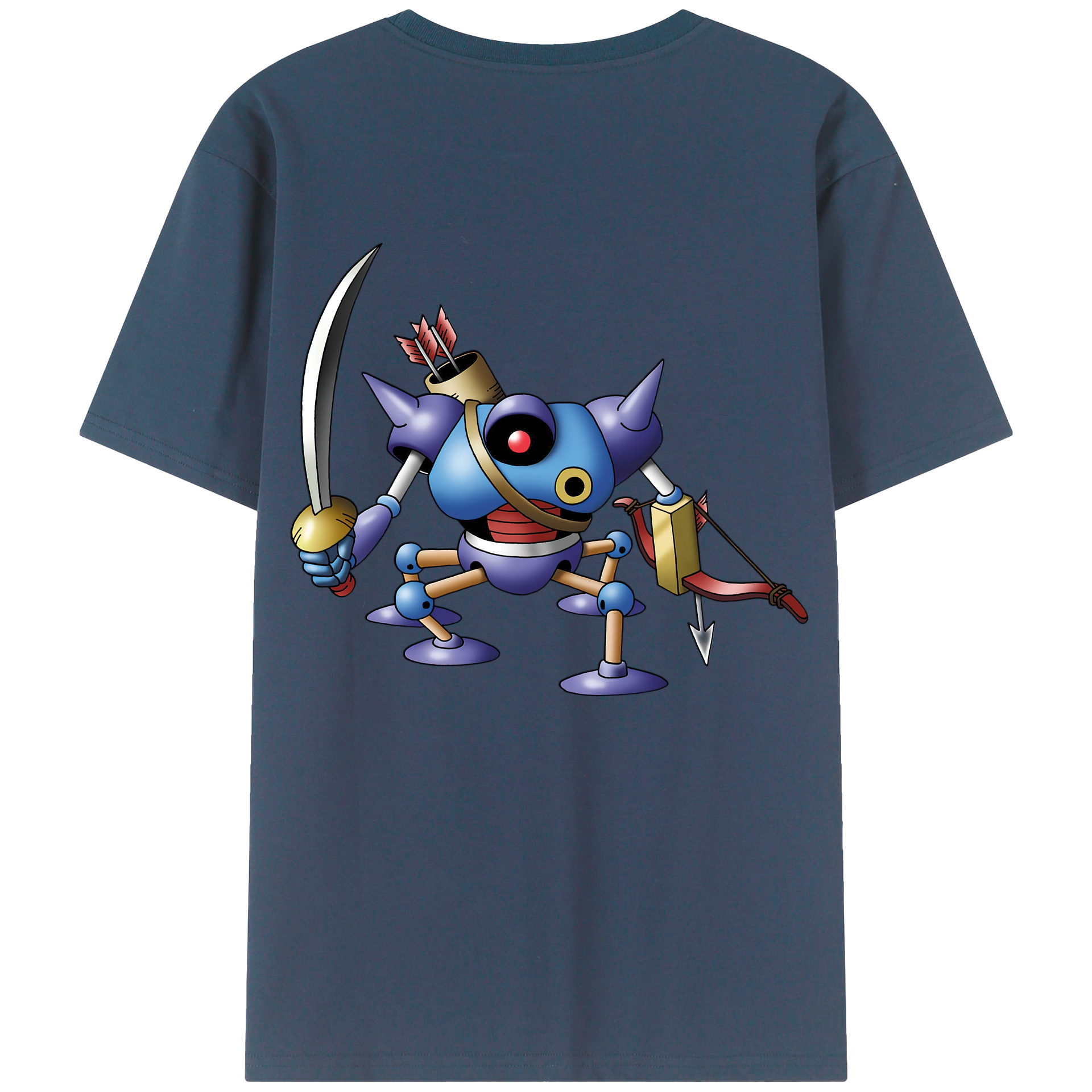 （画像用） ドラゴンクエスト Doragon Kuesuto Dragon Quest 綿100％ メンズ半袖Tシャツ（バックプリント） 通気性