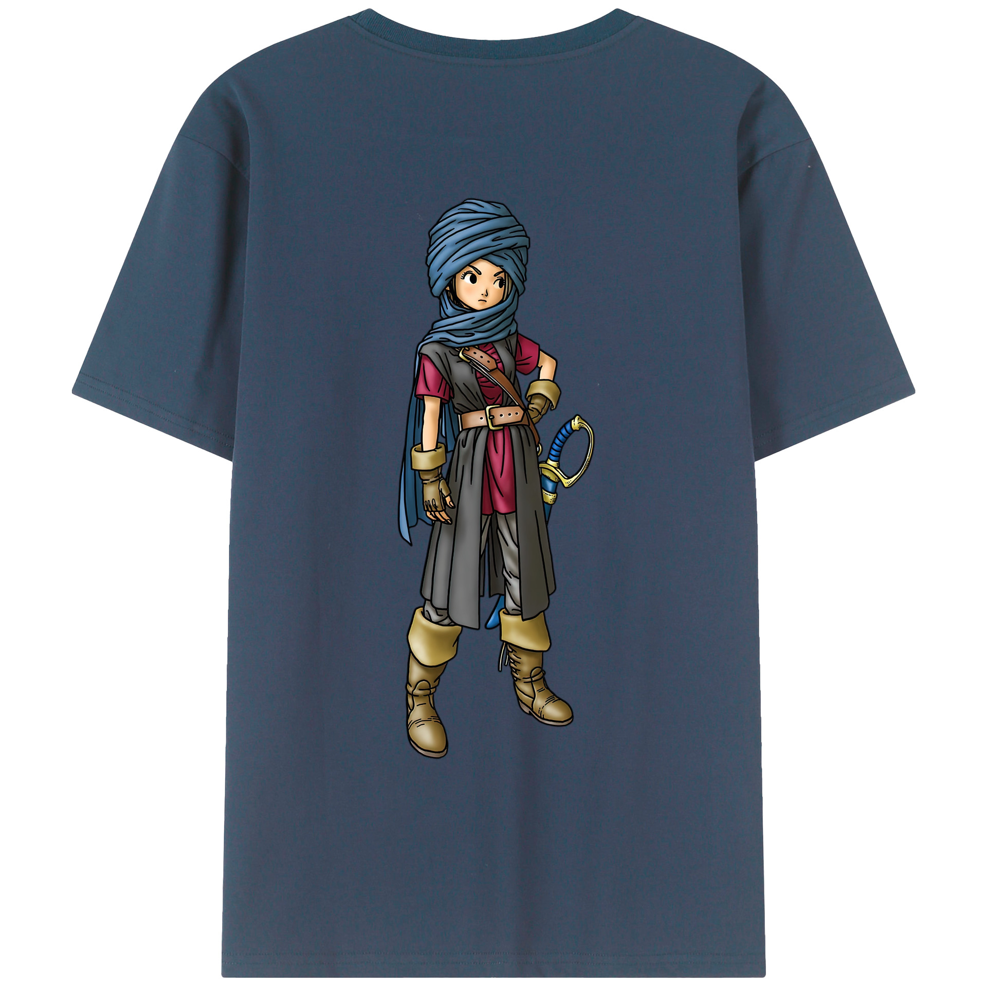 （画像用） ドラゴンクエスト Doragon Kuesuto Dragon Quest 綿100％ メンズ半袖Tシャツ（バックプリント） 通気性