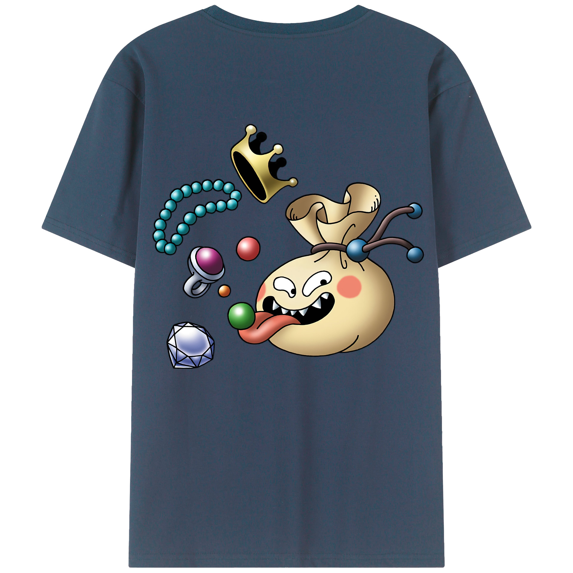 （画像用） ドラゴンクエスト Doragon Kuesuto Dragon Quest 綿100％ メンズ半袖Tシャツ（バックプリント） 通気性