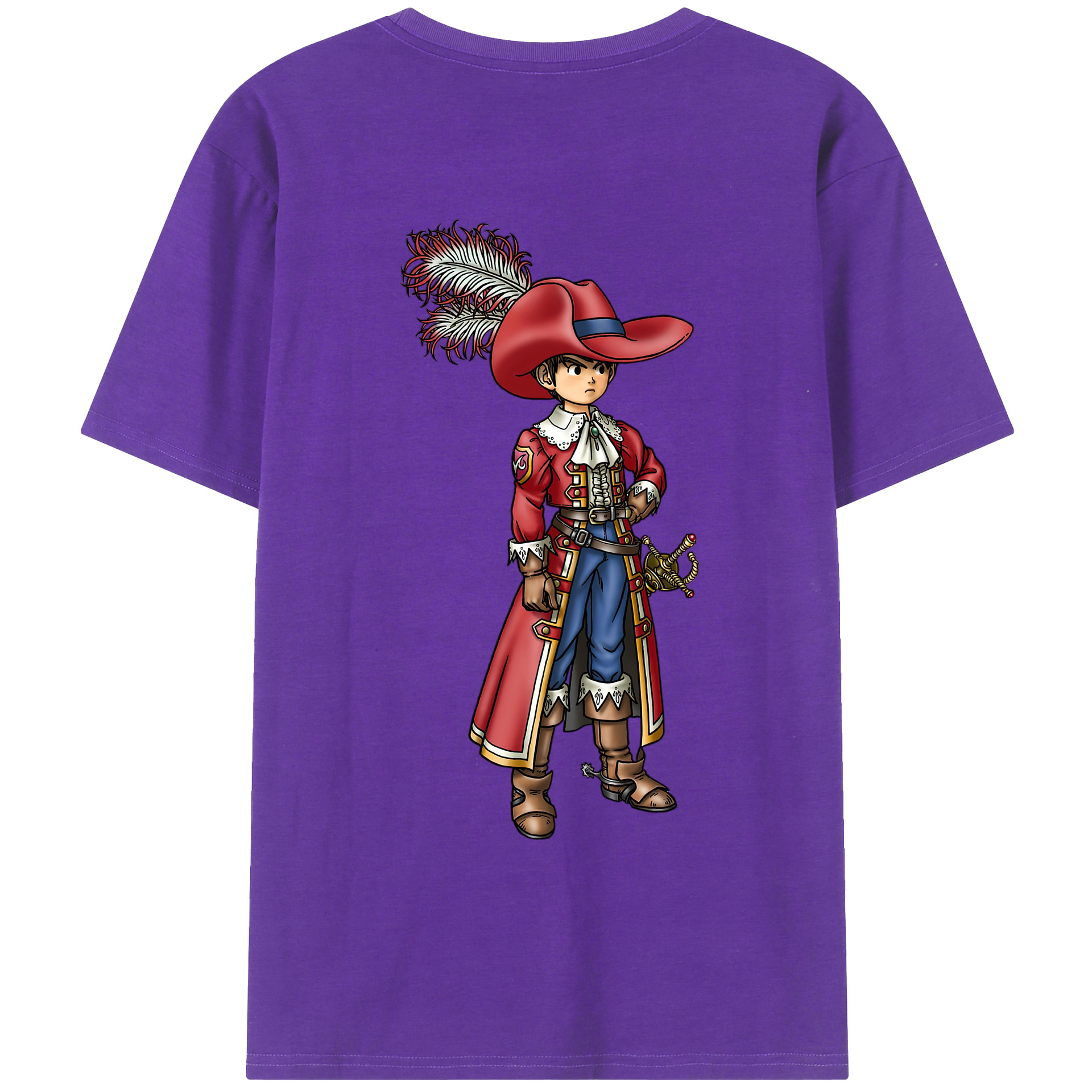 （画像用） ドラゴンクエスト Doragon Kuesuto Dragon Quest 綿100％ メンズ半袖Tシャツ（バックプリント） 通気性