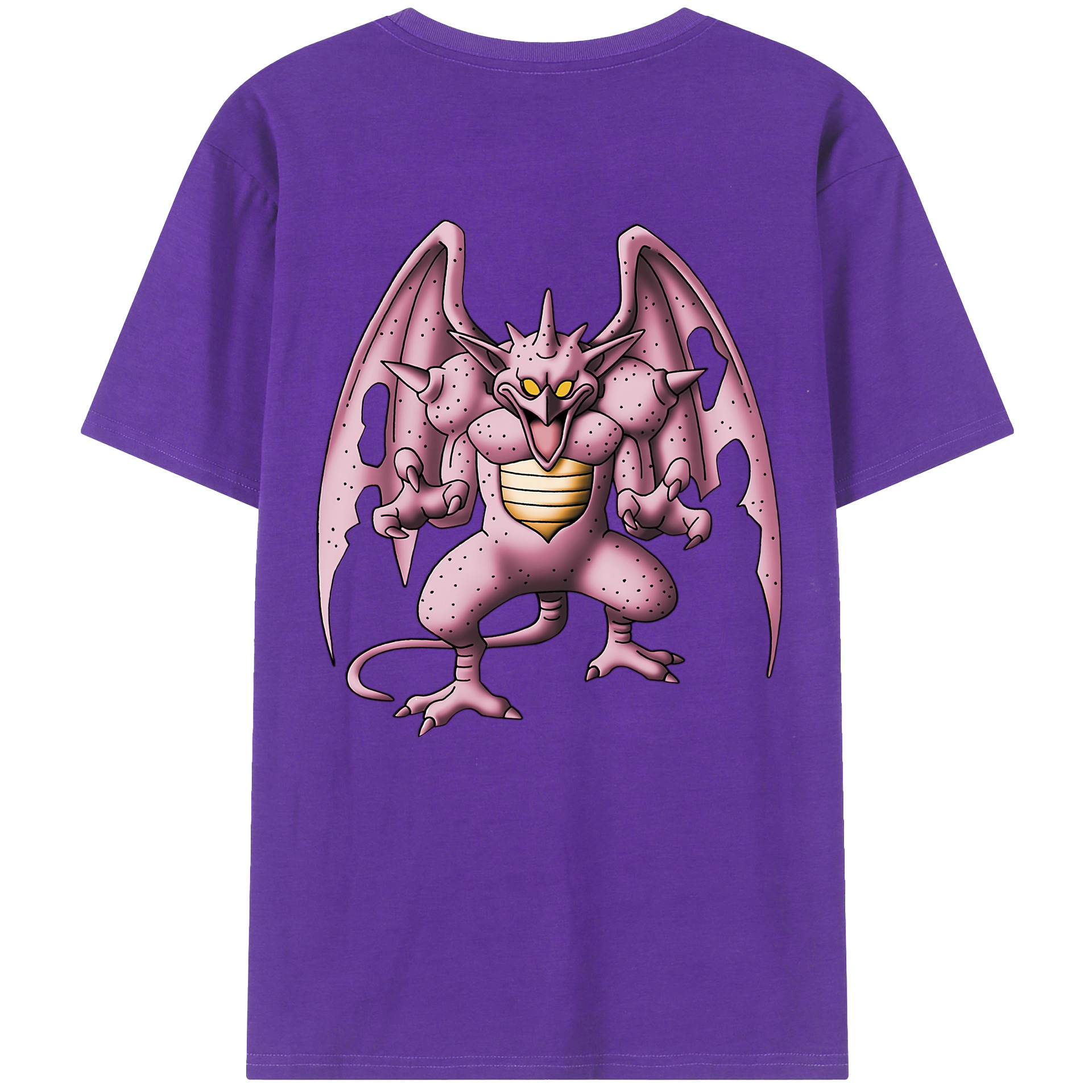 （画像用） ドラゴンクエスト Doragon Kuesuto Dragon Quest 綿100％ メンズ半袖Tシャツ（バックプリント） 通気性