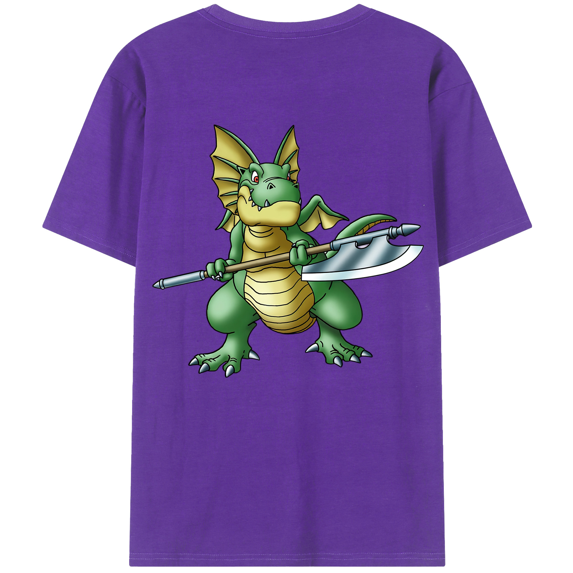 （画像用） ドラゴンクエスト Doragon Kuesuto Dragon Quest 綿100％ メンズ半袖Tシャツ（バックプリント） 通気性