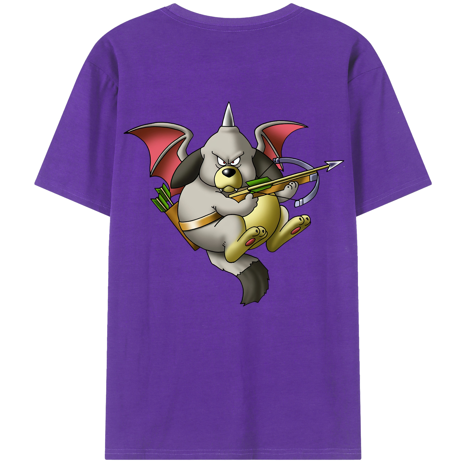 （画像用） ドラゴンクエスト Doragon Kuesuto Dragon Quest 綿100％ メンズ半袖Tシャツ（バックプリント） 通気性