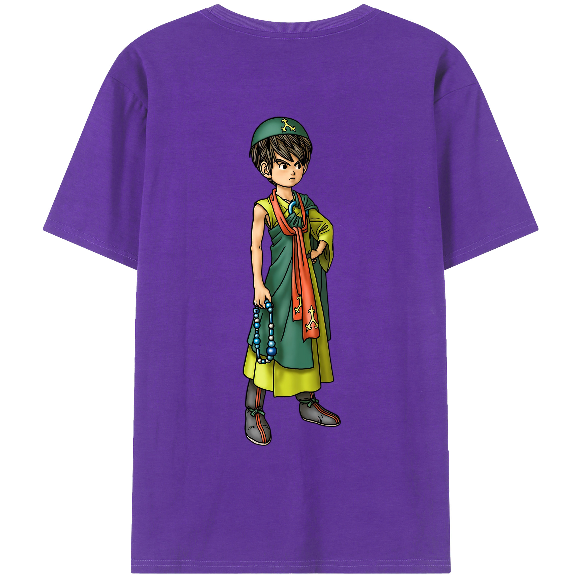 （画像用） ドラゴンクエスト Doragon Kuesuto Dragon Quest 綿100％ メンズ半袖Tシャツ（バックプリント） 通気性
