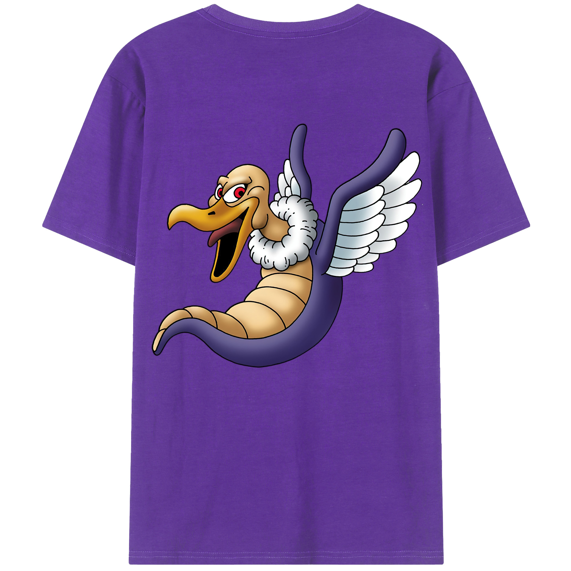（画像用） ドラゴンクエスト Doragon Kuesuto Dragon Quest 綿100％ メンズ半袖Tシャツ（バックプリント） 通気性