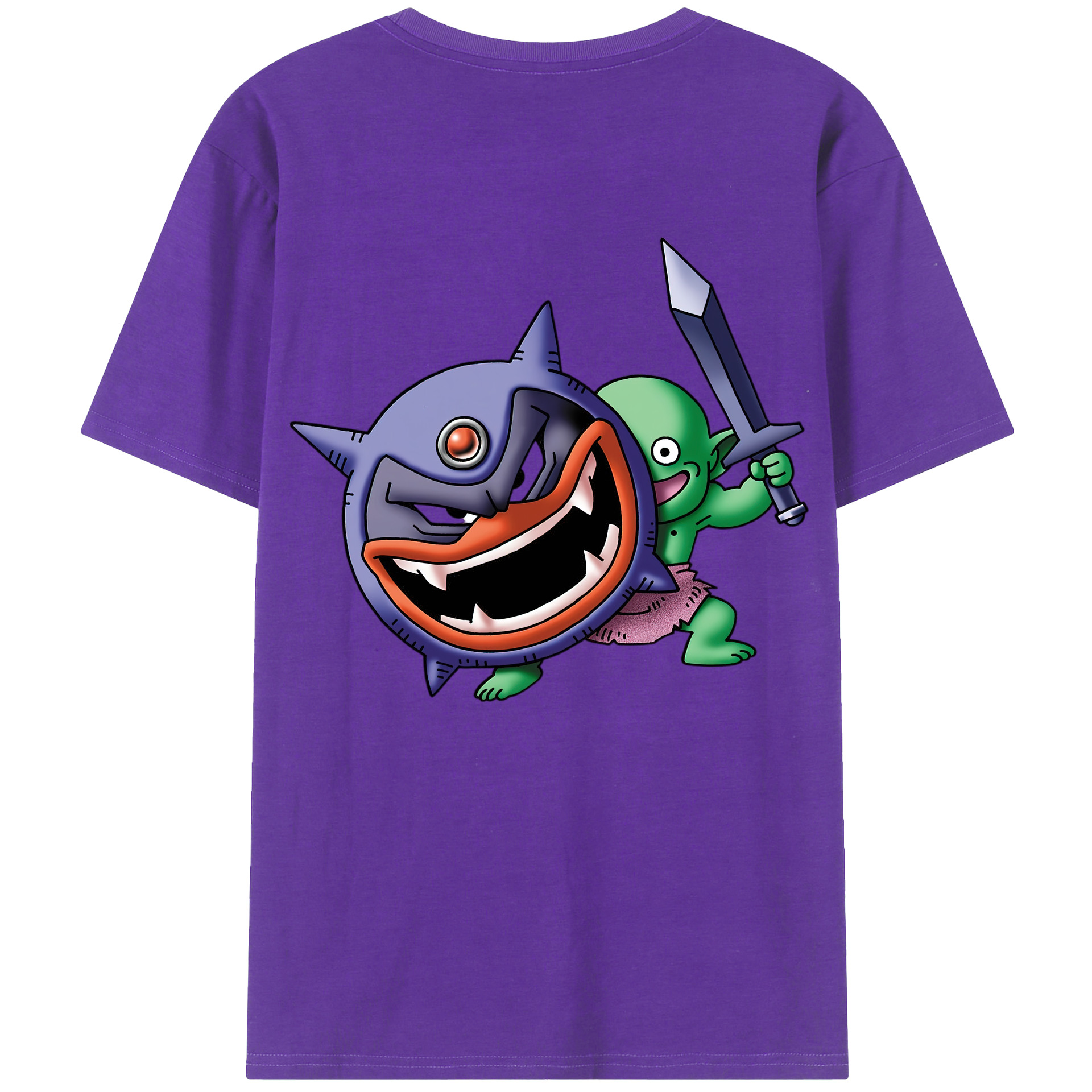 （画像用） ドラゴンクエスト Doragon Kuesuto Dragon Quest 綿100％ メンズ半袖Tシャツ（バックプリント） 通気性