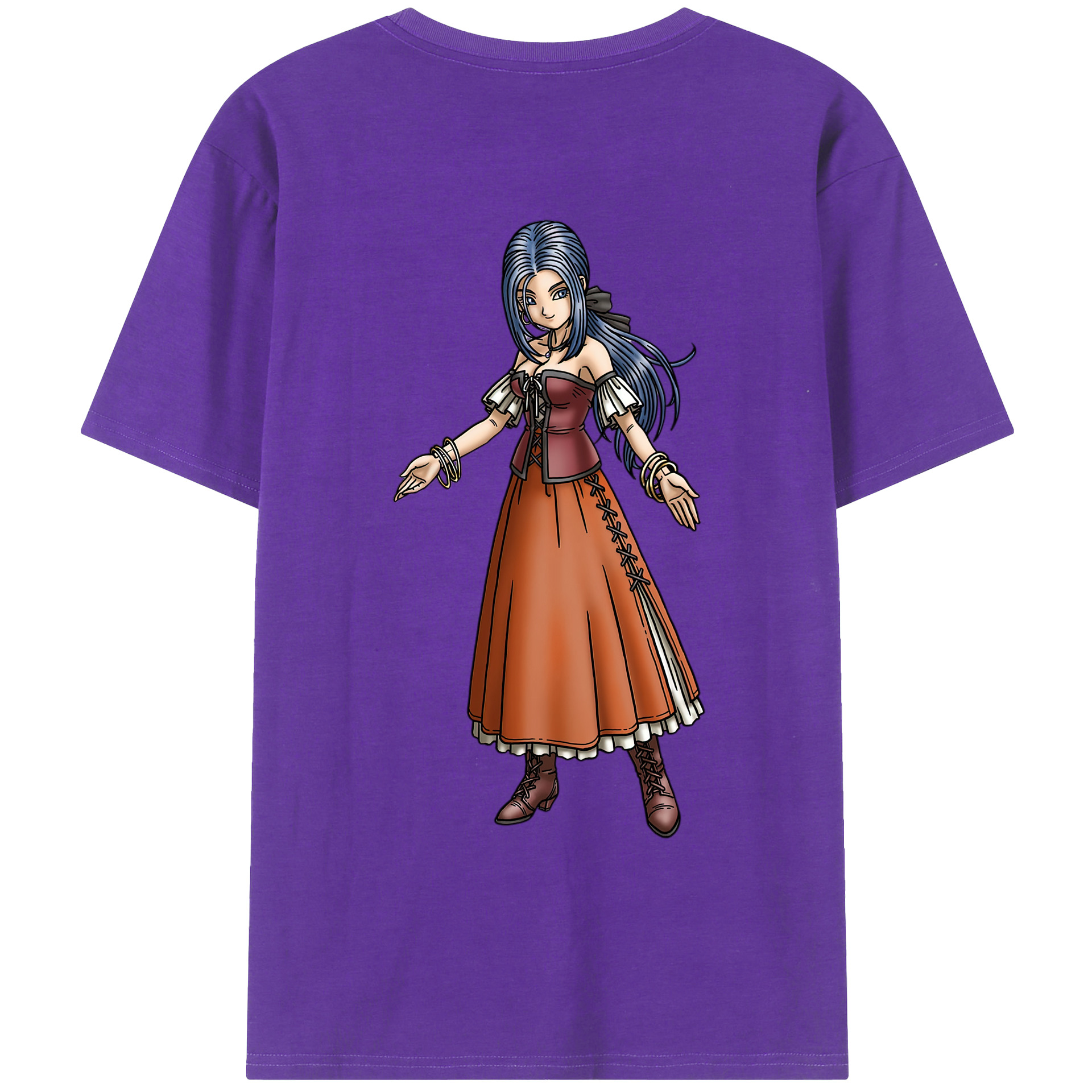（画像用） ドラゴンクエスト Doragon Kuesuto Dragon Quest 綿100％ メンズ半袖Tシャツ（バックプリント） 通気性