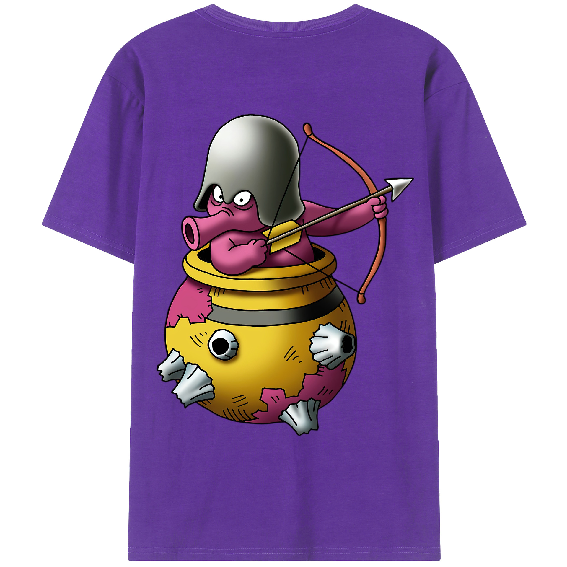 （画像用） ドラゴンクエスト Doragon Kuesuto Dragon Quest 綿100％ メンズ半袖Tシャツ（バックプリント） 通気性