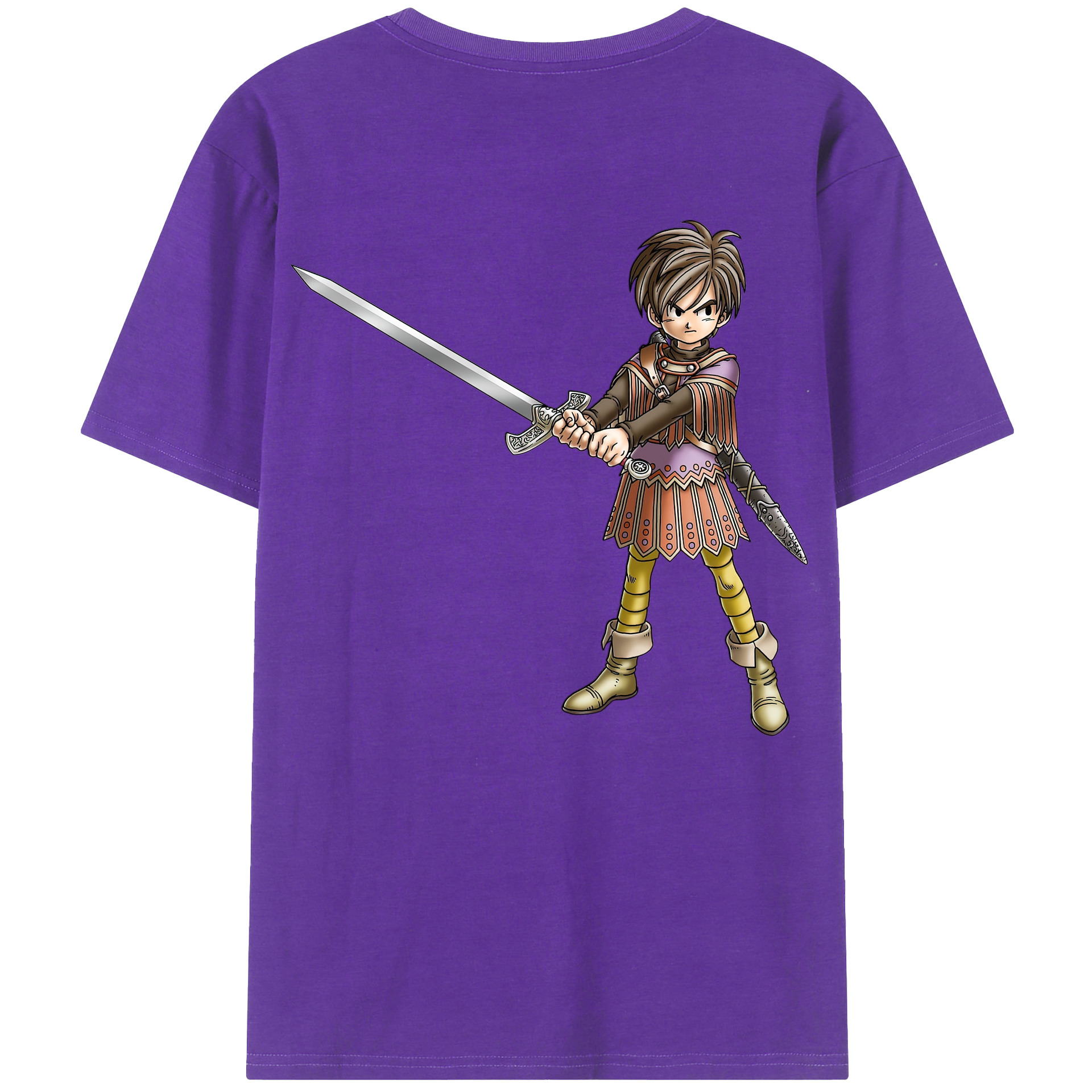 （画像用） ドラゴンクエスト Doragon Kuesuto Dragon Quest 綿100％ メンズ半袖Tシャツ（バックプリント） 通気性