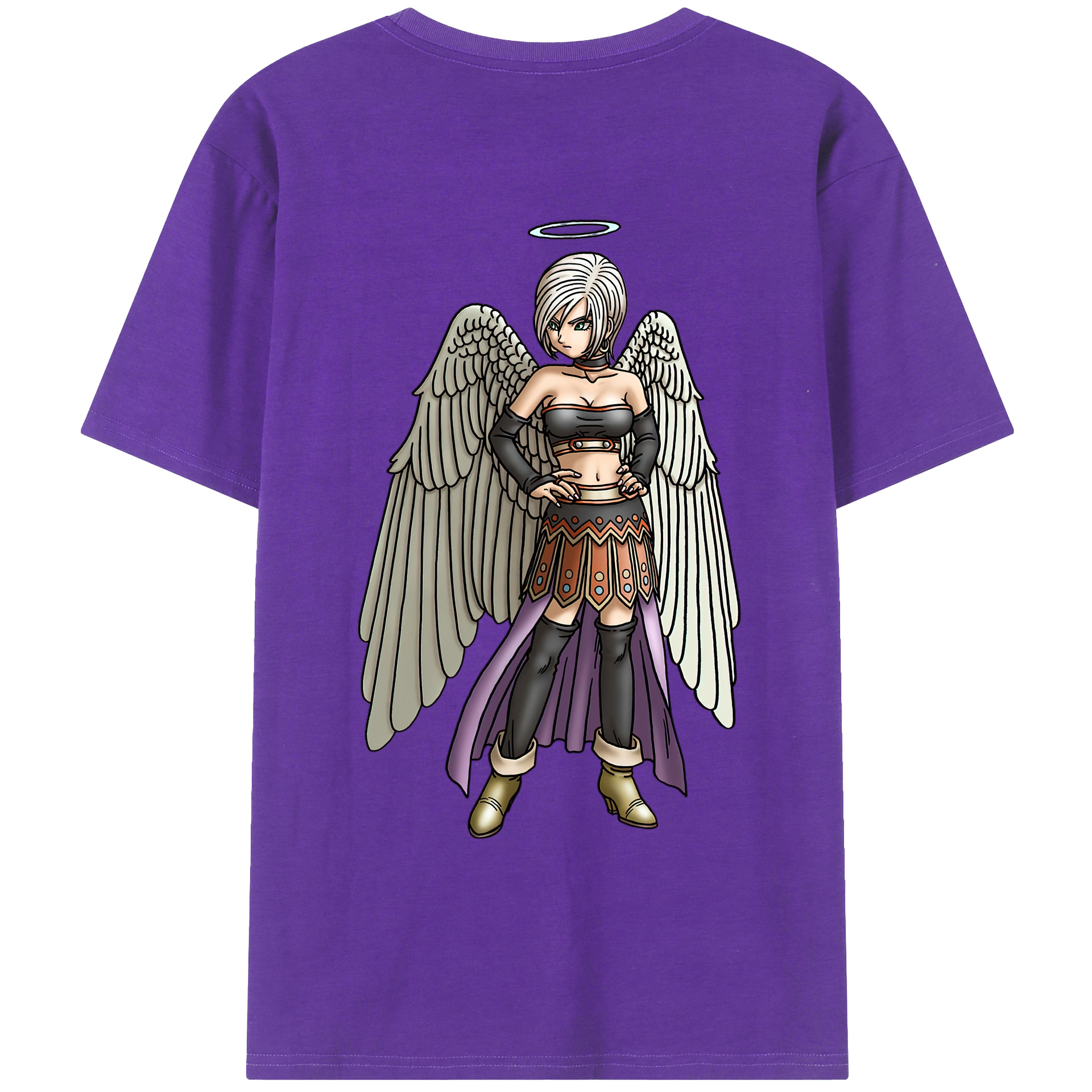 （画像用） ドラゴンクエスト Doragon Kuesuto Dragon Quest 綿100％ メンズ半袖Tシャツ（バックプリント） 通気性