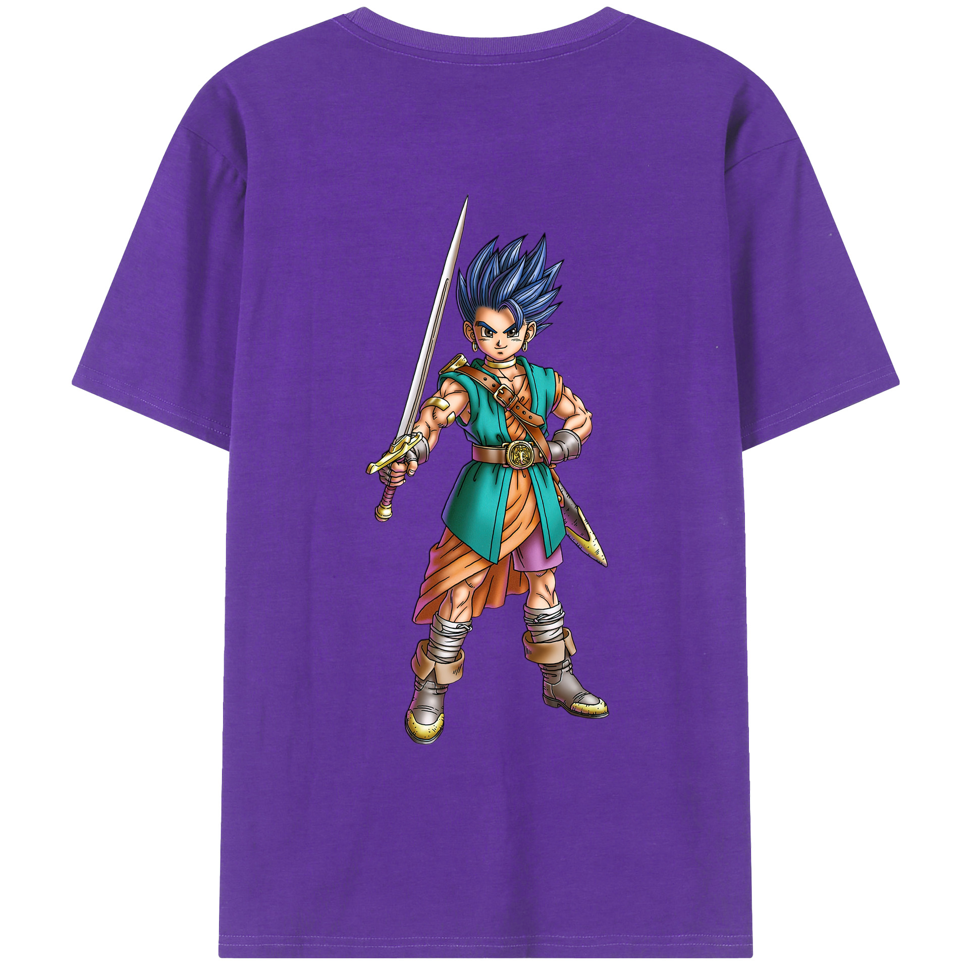 （画像用） ドラゴンクエスト Doragon Kuesuto Dragon Quest 綿100％ メンズ半袖Tシャツ（バックプリント） 通気性