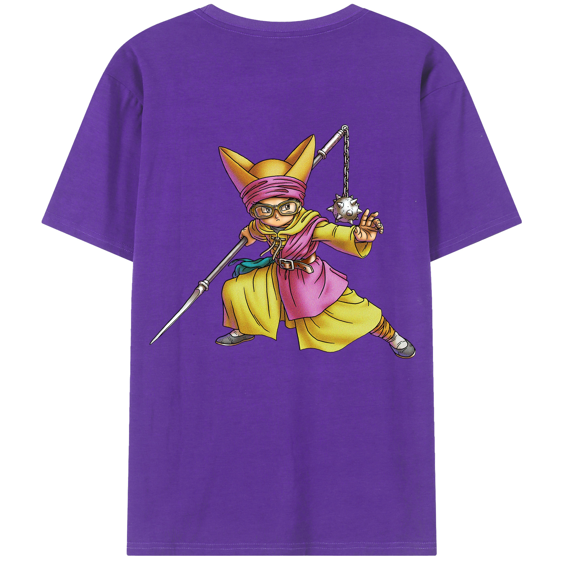 （画像用） ドラゴンクエスト Doragon Kuesuto Dragon Quest 綿100％ メンズ半袖Tシャツ（バックプリント） 通気性