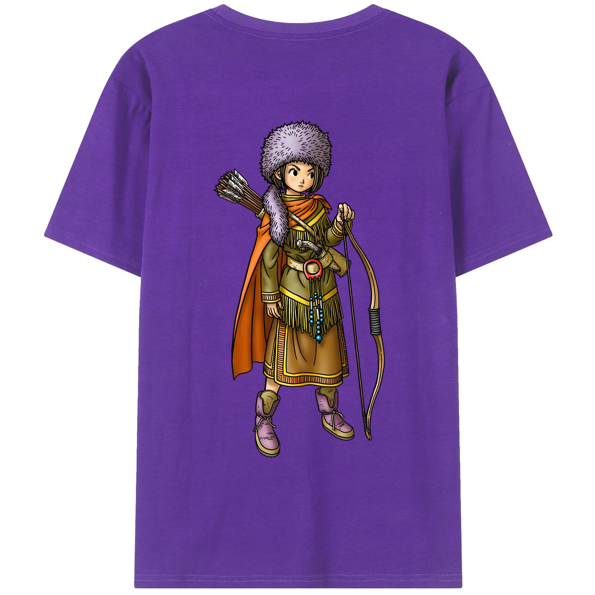 （画像用） ドラゴンクエスト Doragon Kuesuto Dragon Quest 綿100％ メンズ半袖Tシャツ（バックプリント） 通気性