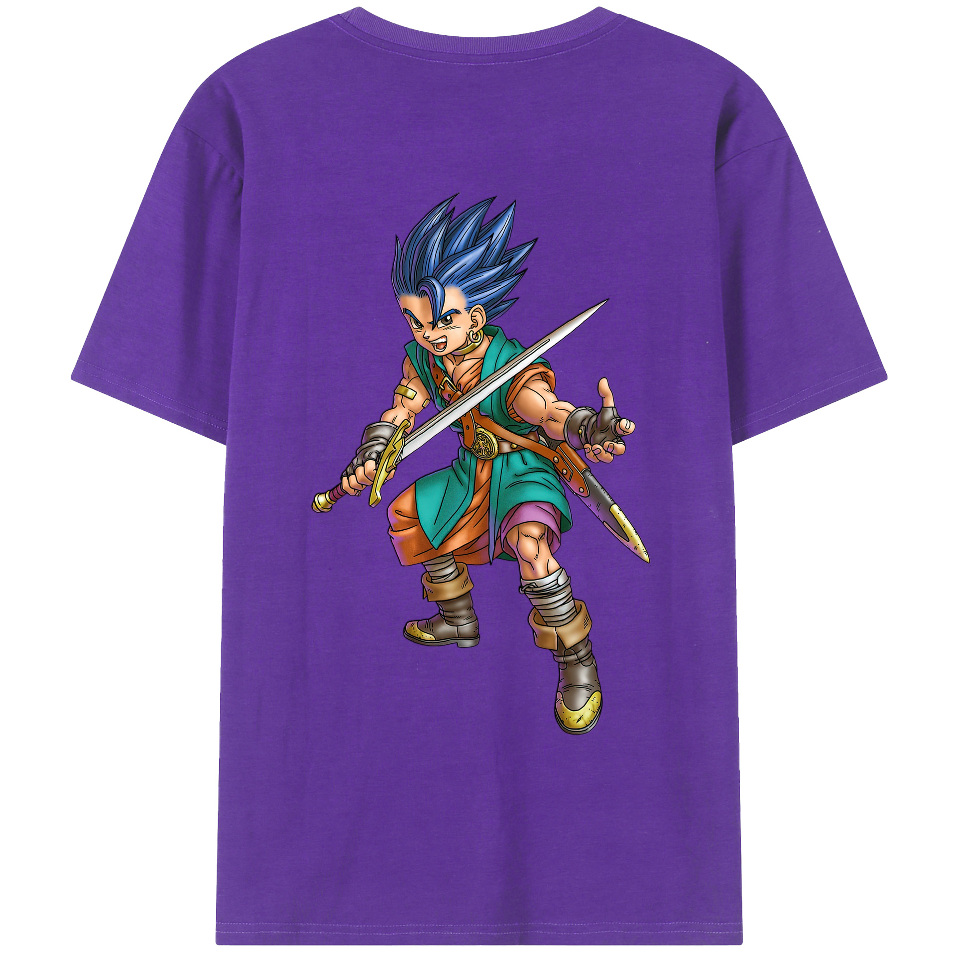 （画像用） ドラゴンクエスト Doragon Kuesuto Dragon Quest 綿100％ メンズ半袖Tシャツ（バックプリント） 通気性