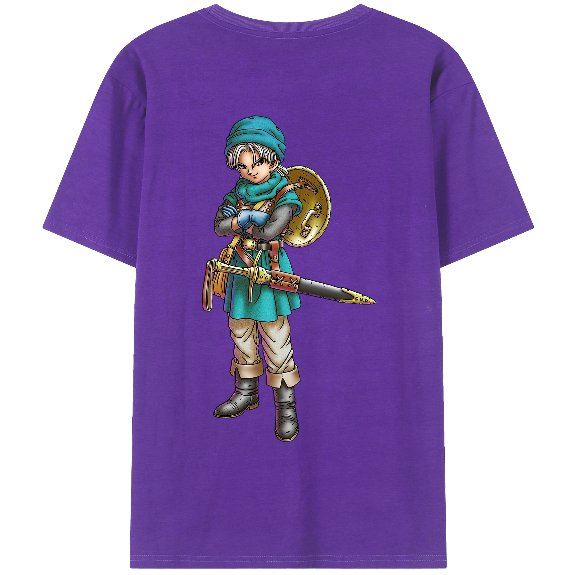 （画像用） ドラゴンクエスト Doragon Kuesuto Dragon Quest 綿100％ メンズ半袖Tシャツ（バックプリント） 通気性