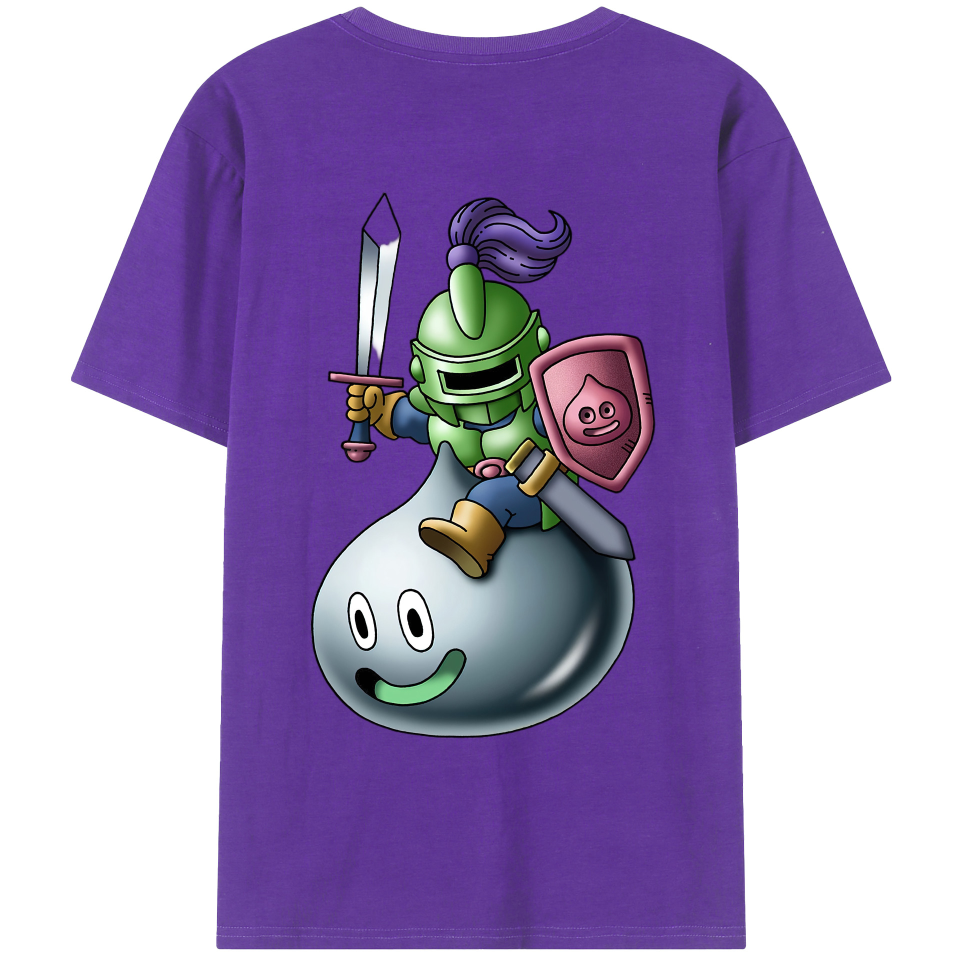 （画像用） ドラゴンクエスト Doragon Kuesuto Dragon Quest 綿100％ メンズ半袖Tシャツ（バックプリント） 通気性