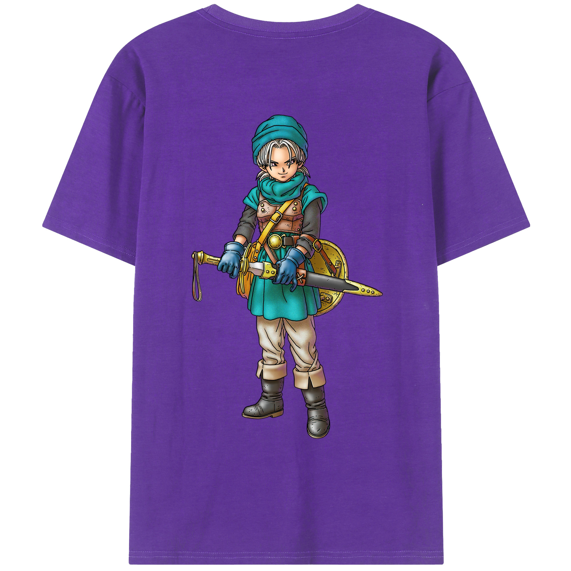 （画像用） ドラゴンクエスト Doragon Kuesuto Dragon Quest 綿100％ メンズ半袖Tシャツ（バックプリント） 通気性