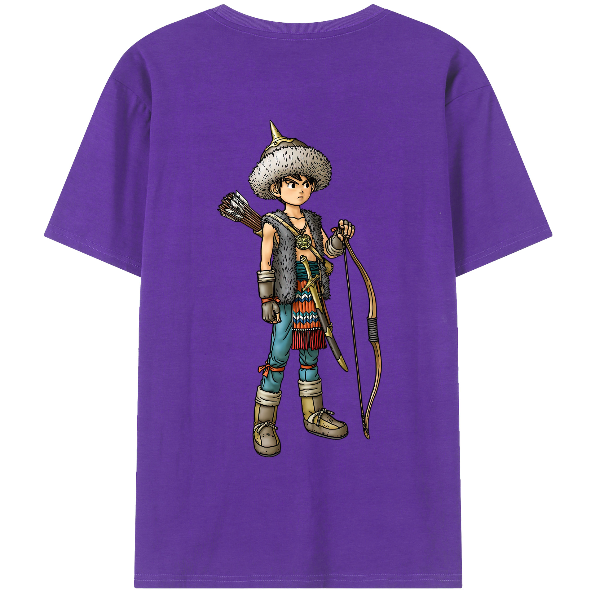 （画像用） ドラゴンクエスト Doragon Kuesuto Dragon Quest 綿100％ メンズ半袖Tシャツ（バックプリント） 通気性