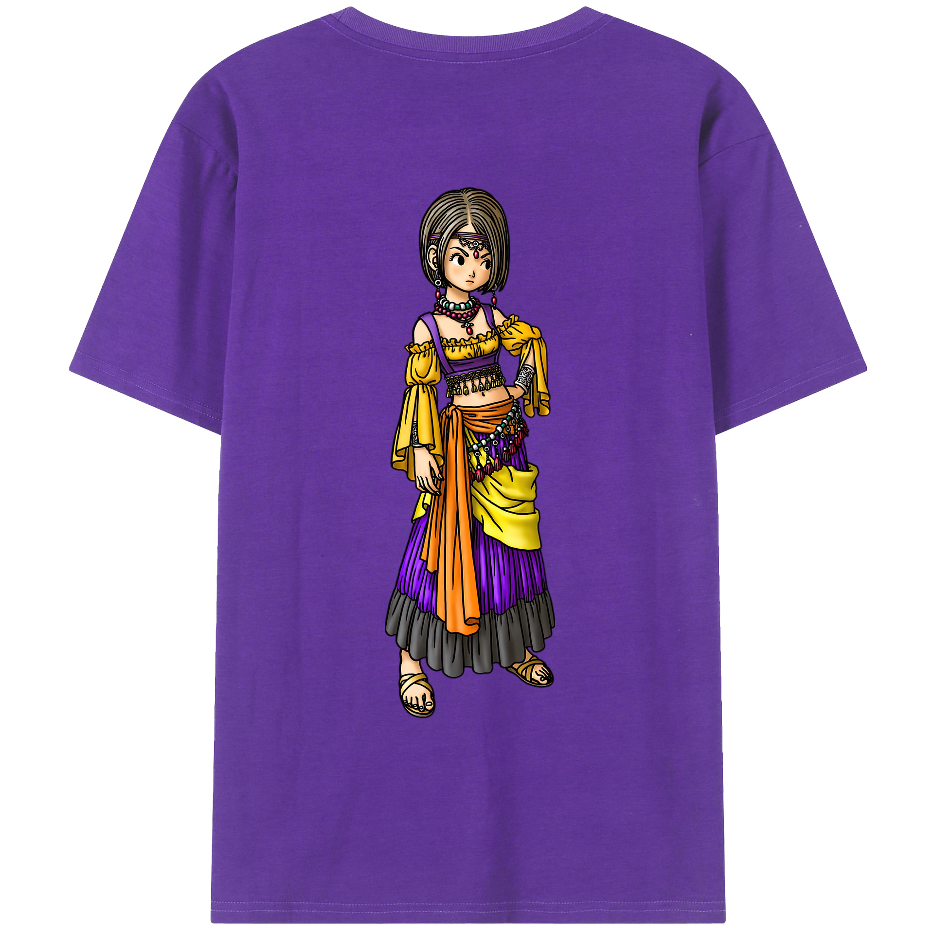 （画像用） ドラゴンクエスト Doragon Kuesuto Dragon Quest 綿100％ メンズ半袖Tシャツ（バックプリント） 通気性