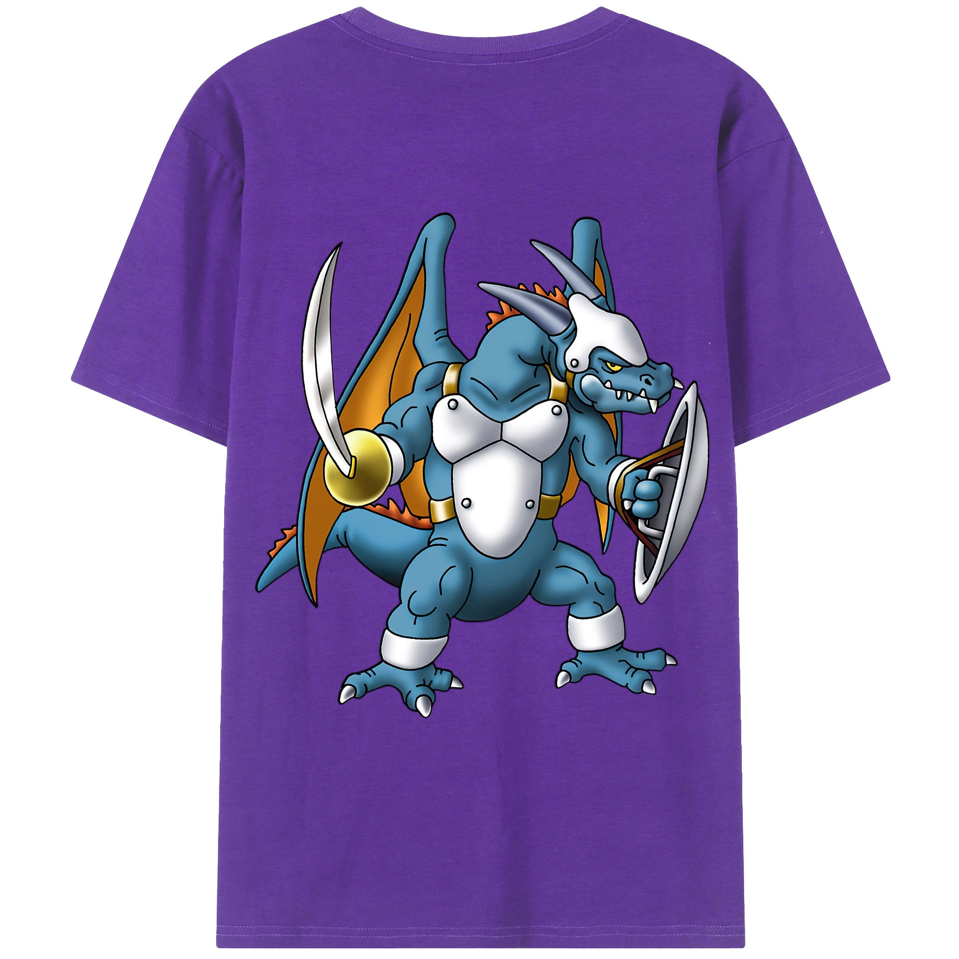 （画像用） ドラゴンクエスト Doragon Kuesuto Dragon Quest 綿100％ メンズ半袖Tシャツ（バックプリント） 通気性