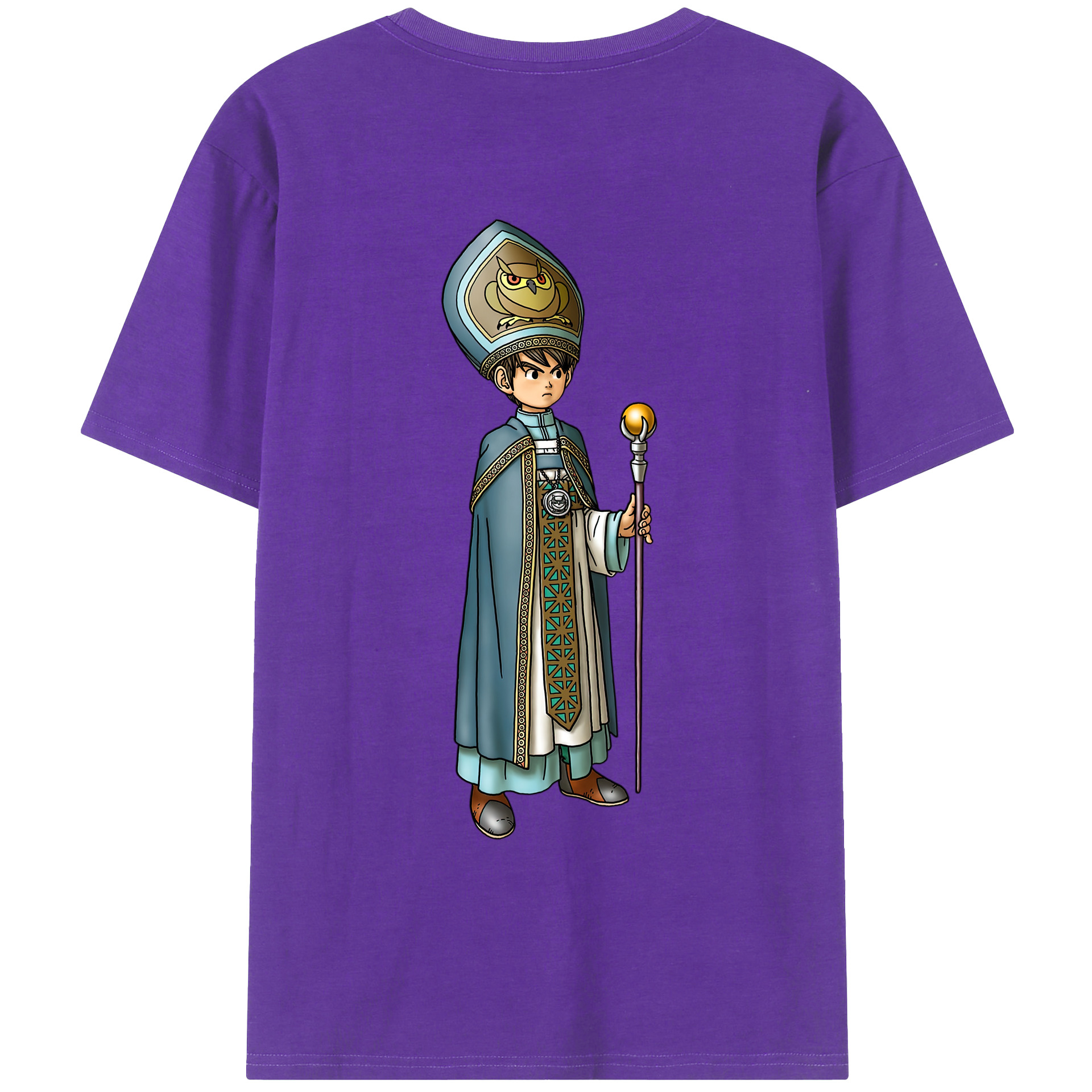 （画像用） ドラゴンクエスト Doragon Kuesuto Dragon Quest 綿100％ メンズ半袖Tシャツ（バックプリント） 通気性